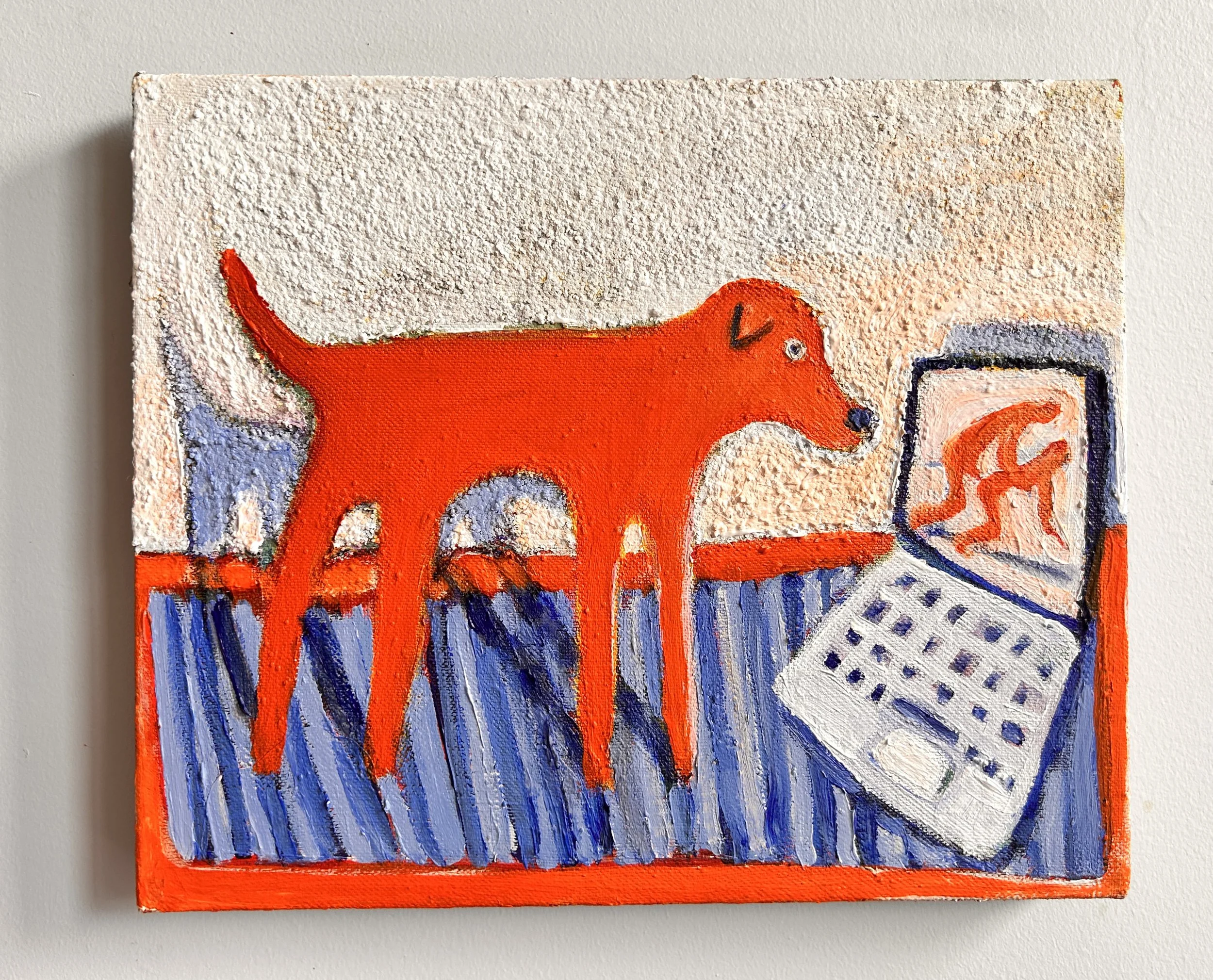Dog Watching Porn 2
10x12"
Acrylic and glitter on canvas