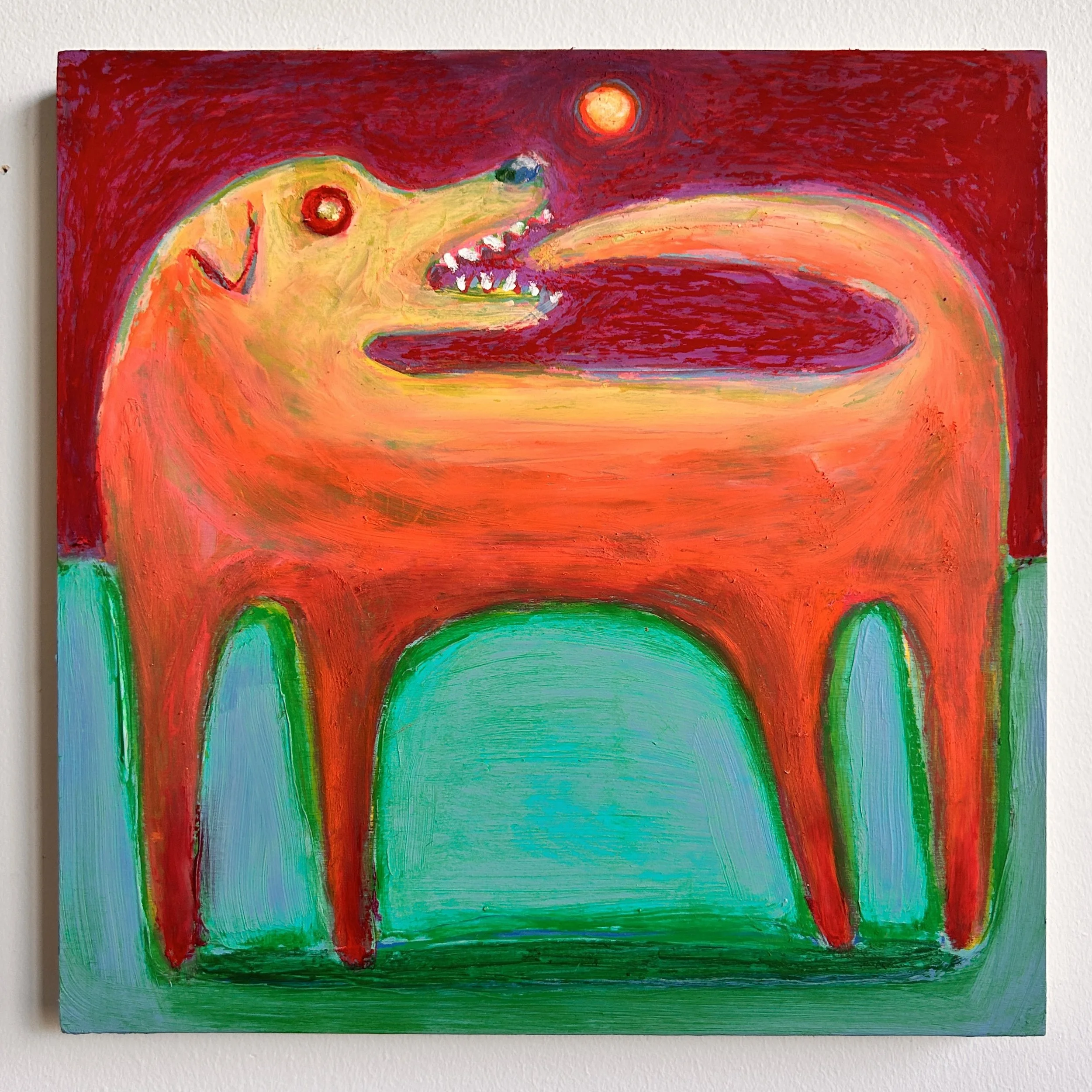Biting Dog
10x10"
Acrylic and oil pastel on panel