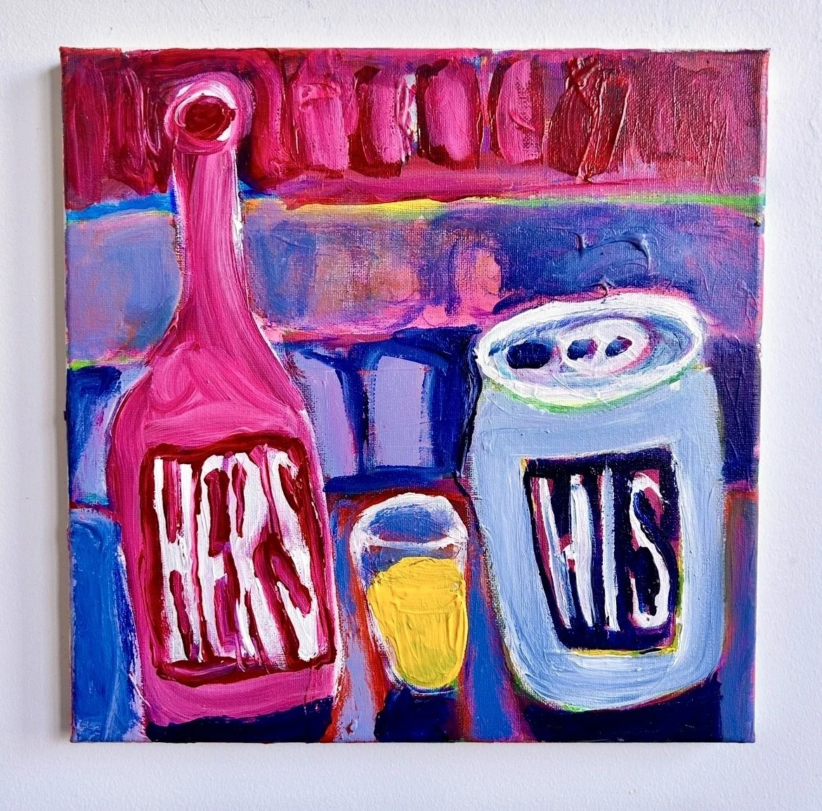 Hers and His
12x12"
Acrylic on canvas