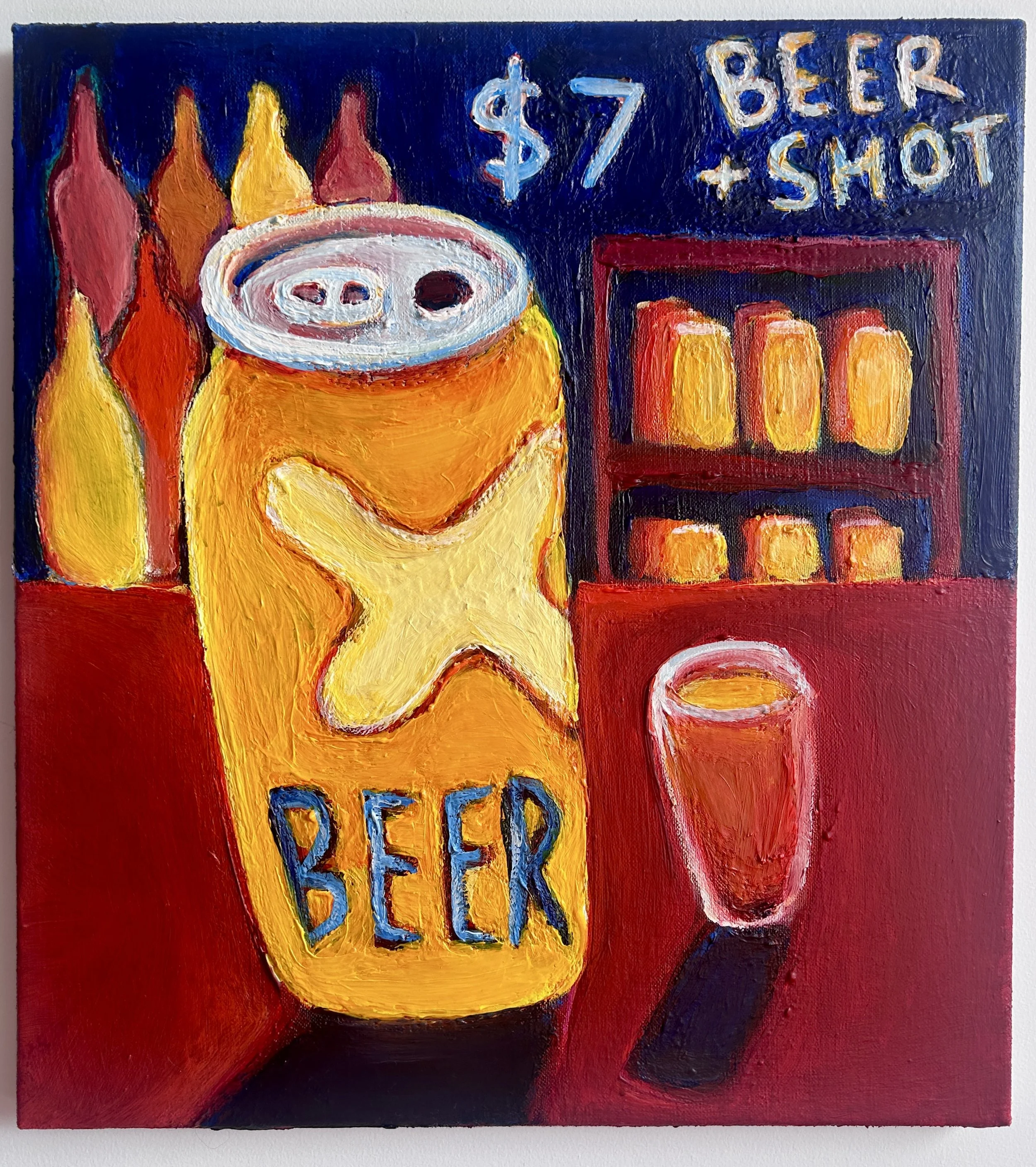 $7 Beer + Shot
21x19"
Acrylic on linen