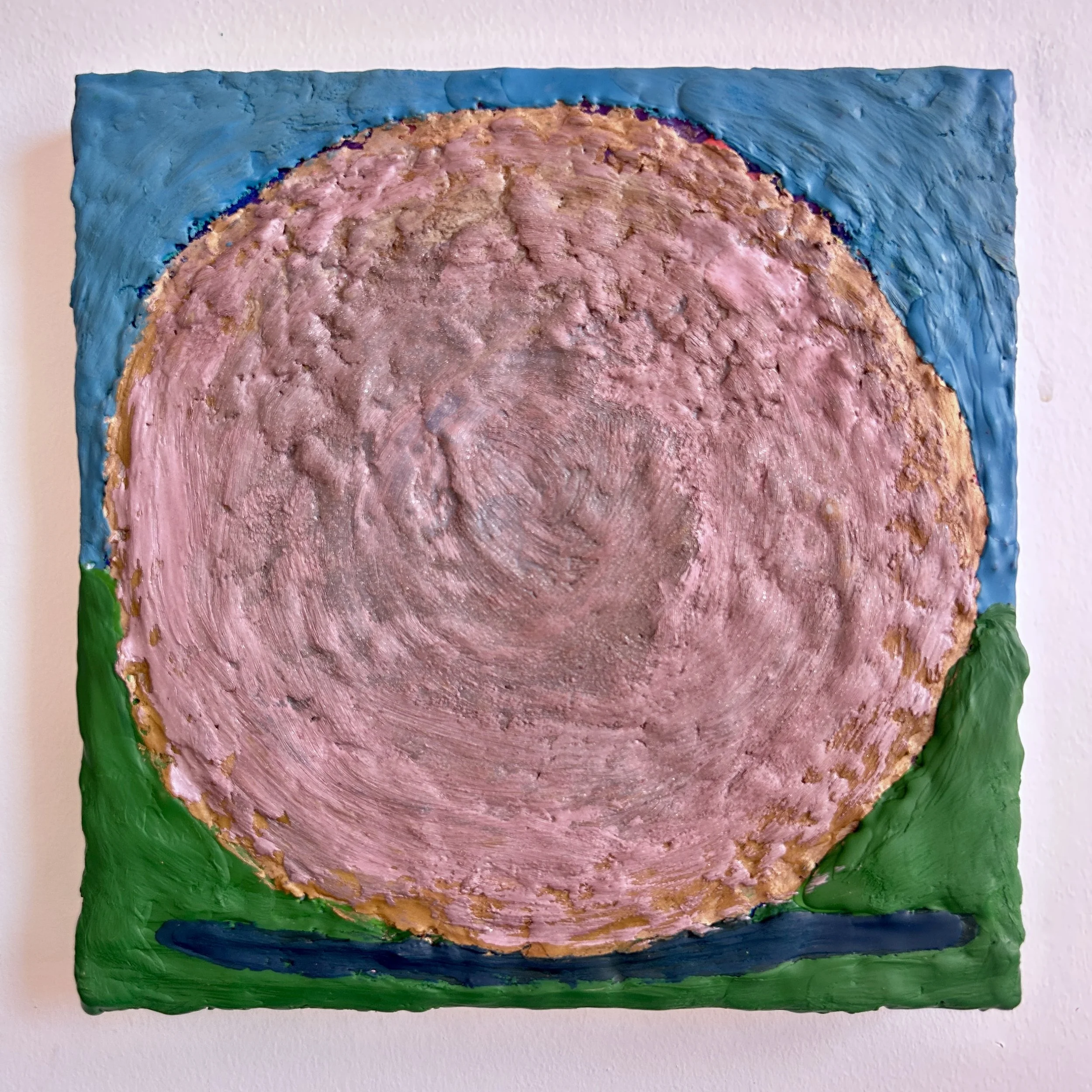 Ball 2
8x8"
Acrylic and crayon on panel