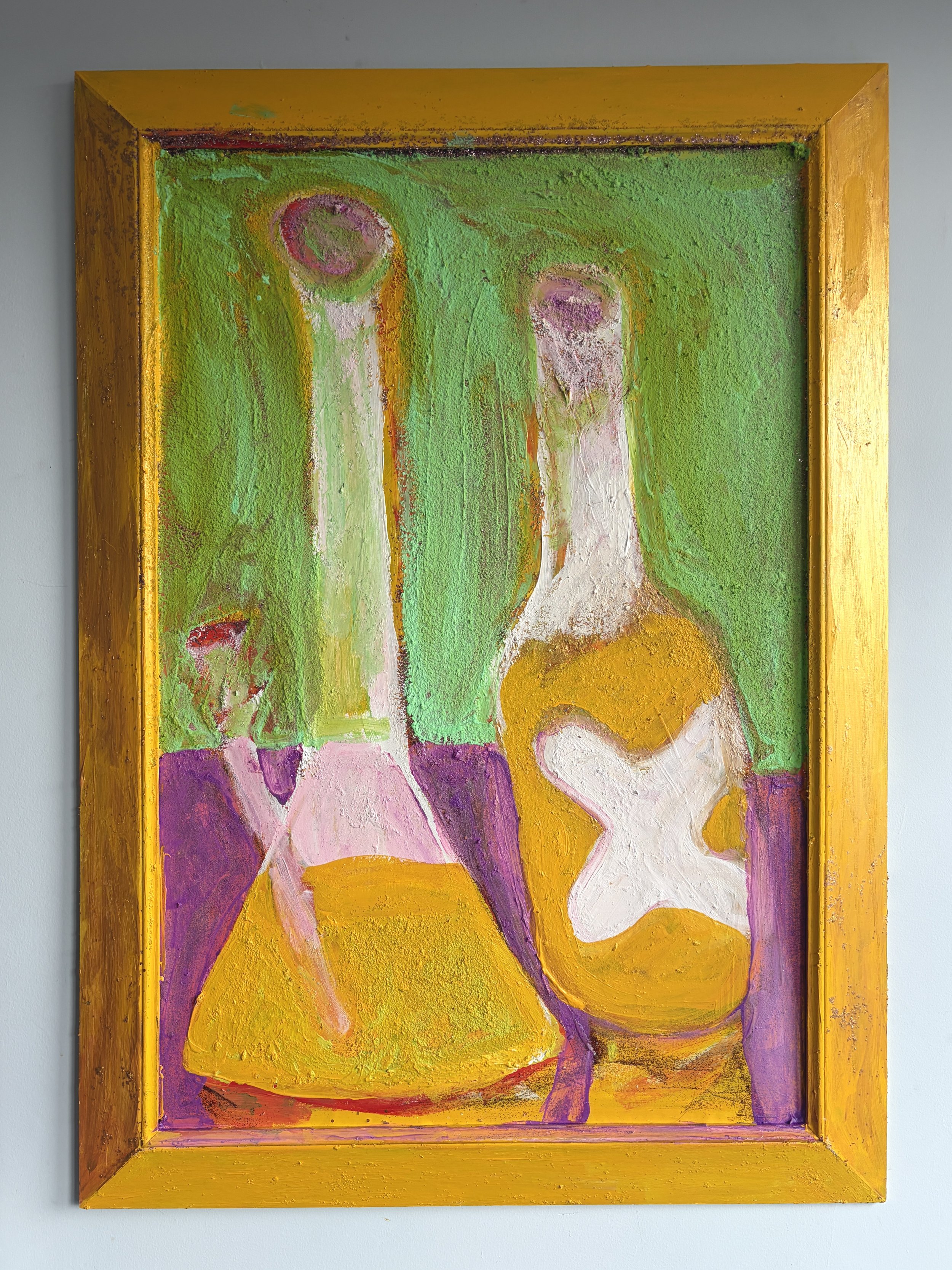 Bong and Beer
41.75x29.75"
Acrylic and glitter on found frame