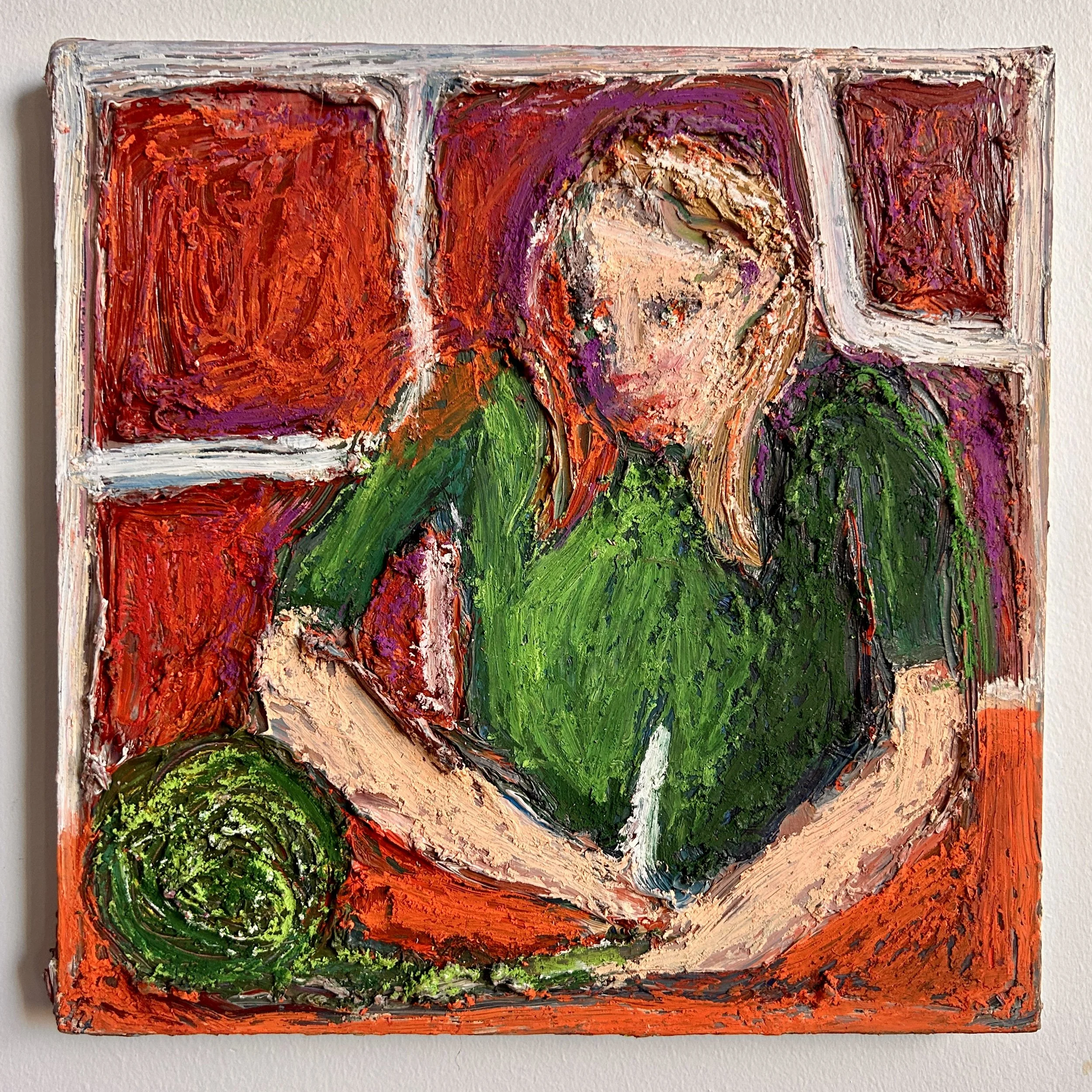 Sean
10x10"
Acrylic, oil, and oil pastel on panel