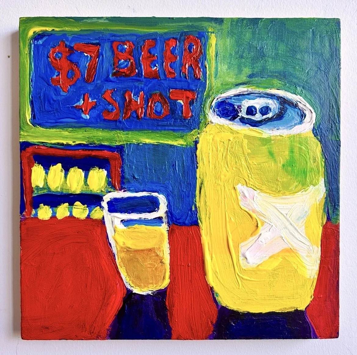 $7 Beer + Shot 2
10x10"
Acrylic on panel