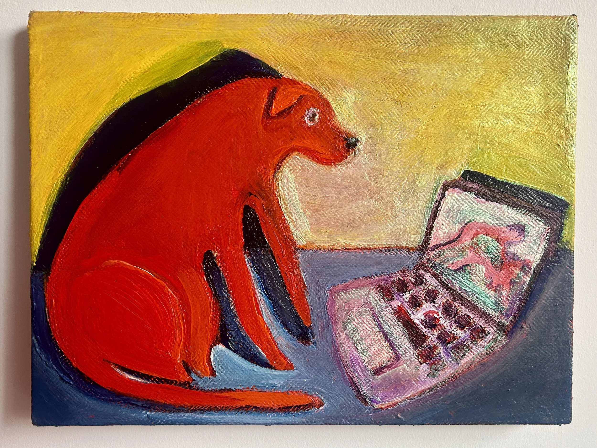 Dog Watching Porn
12x16"
Acrylic on linen