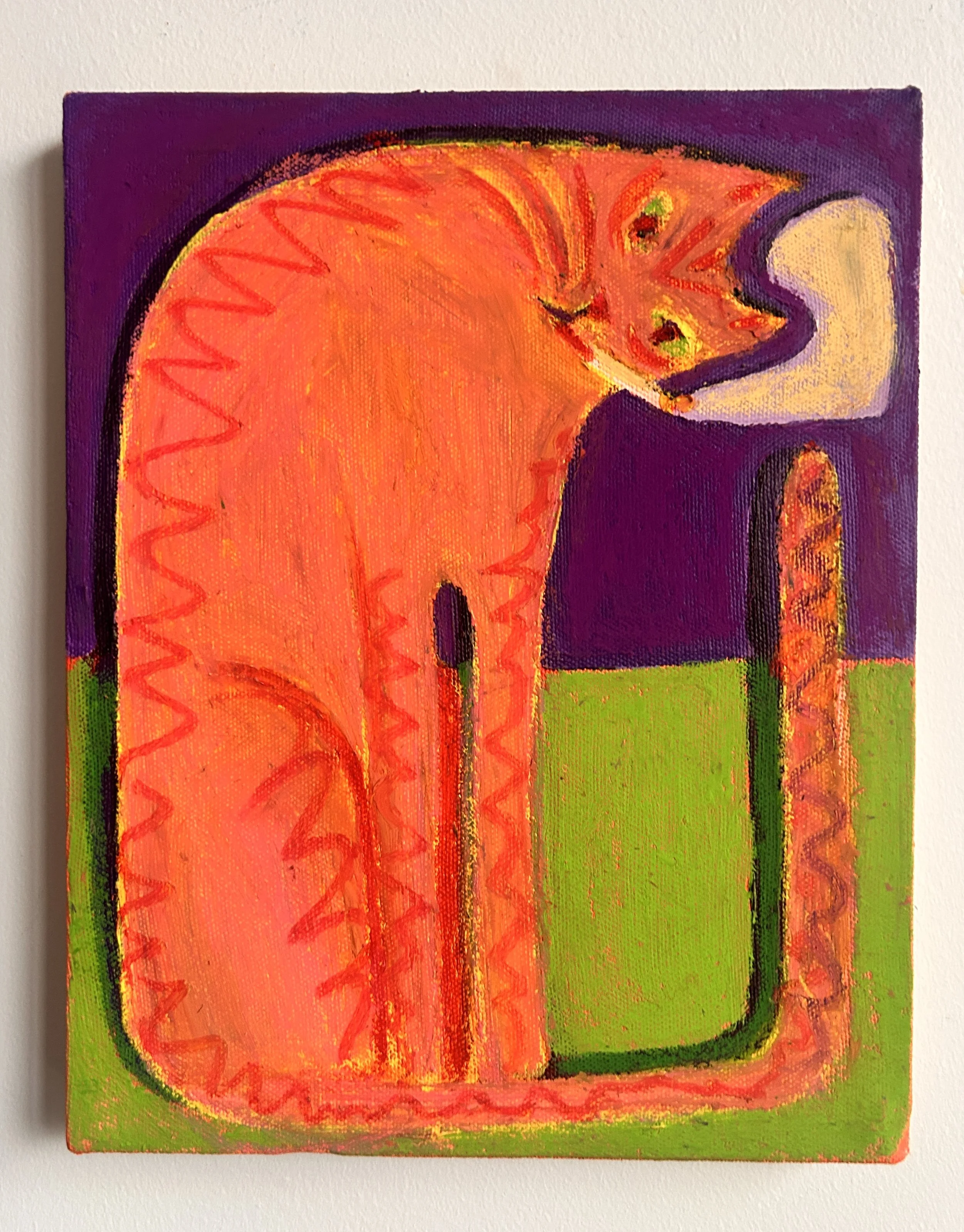 Cool Cat
10x8"
Acrylic and oil pastel on canvas