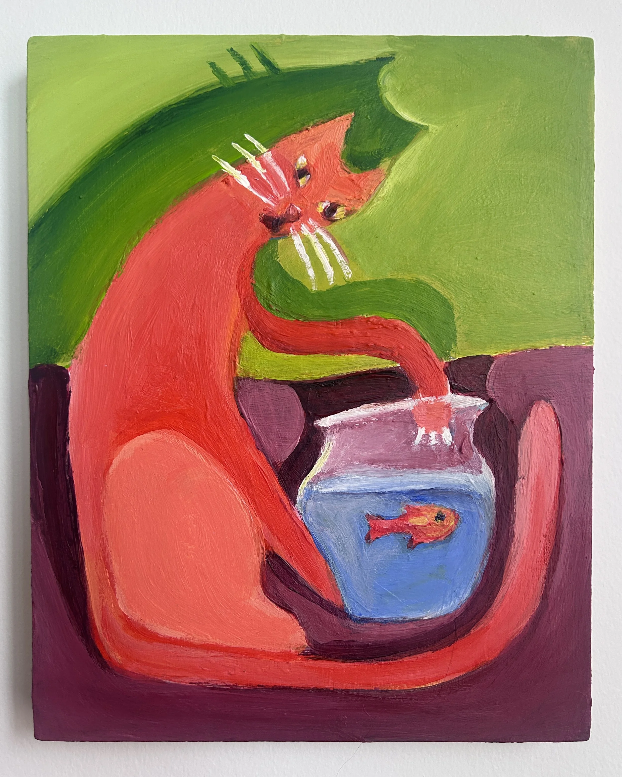 Cat and Fish
10x8"
Acrylic on panel