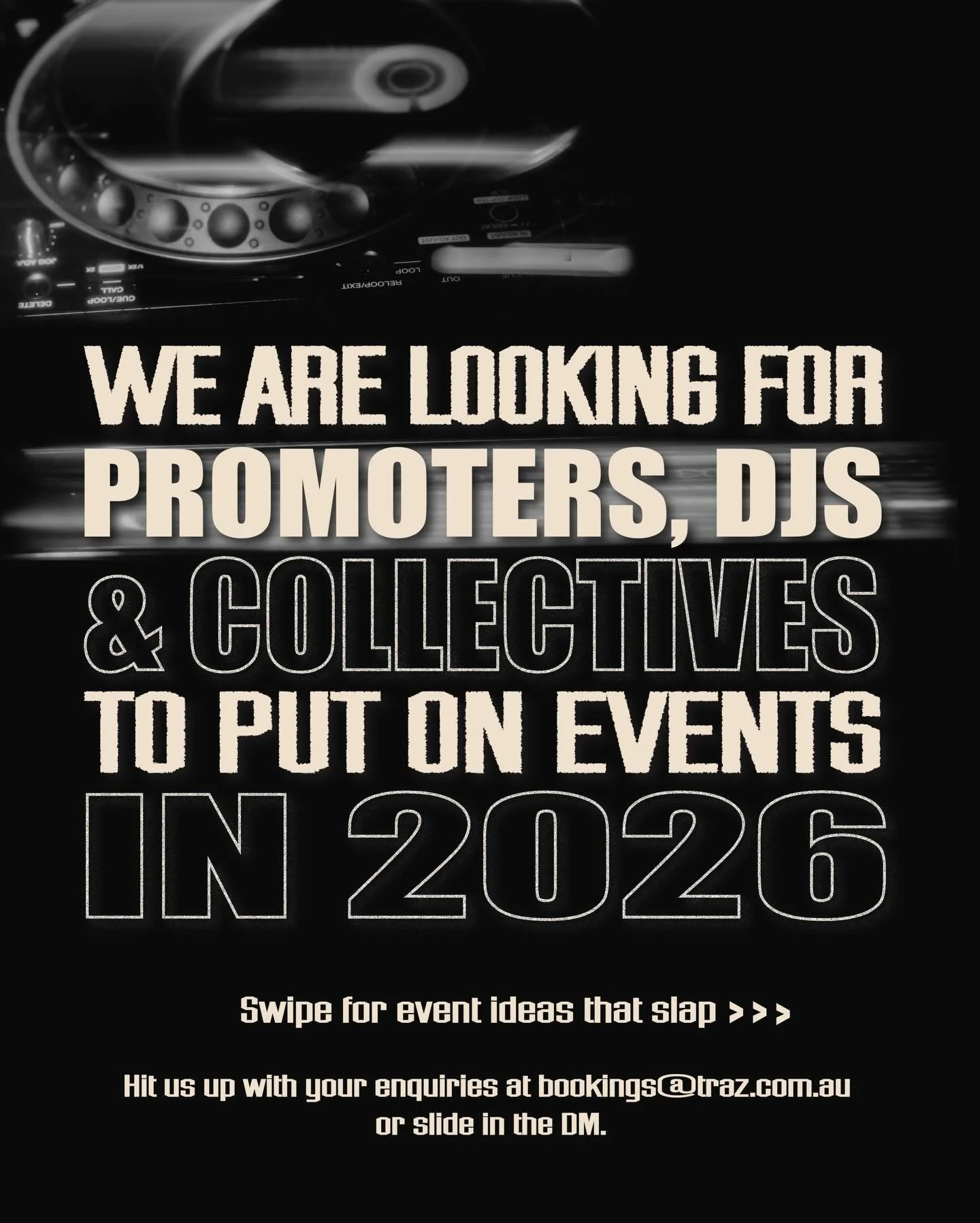 Sydney creatives 🚨 Let&rsquo;s work!

We&rsquo;re inviting promoters, DJs &amp; collectives to collaborate with us in 2026.

Production-ready venue in Camperdown, Sydney. Whether you&rsquo;re cookin&rsquo; up something new or looking for a new home 