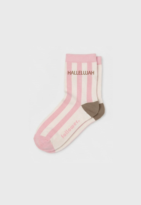 Hallelujah pink stripes socks