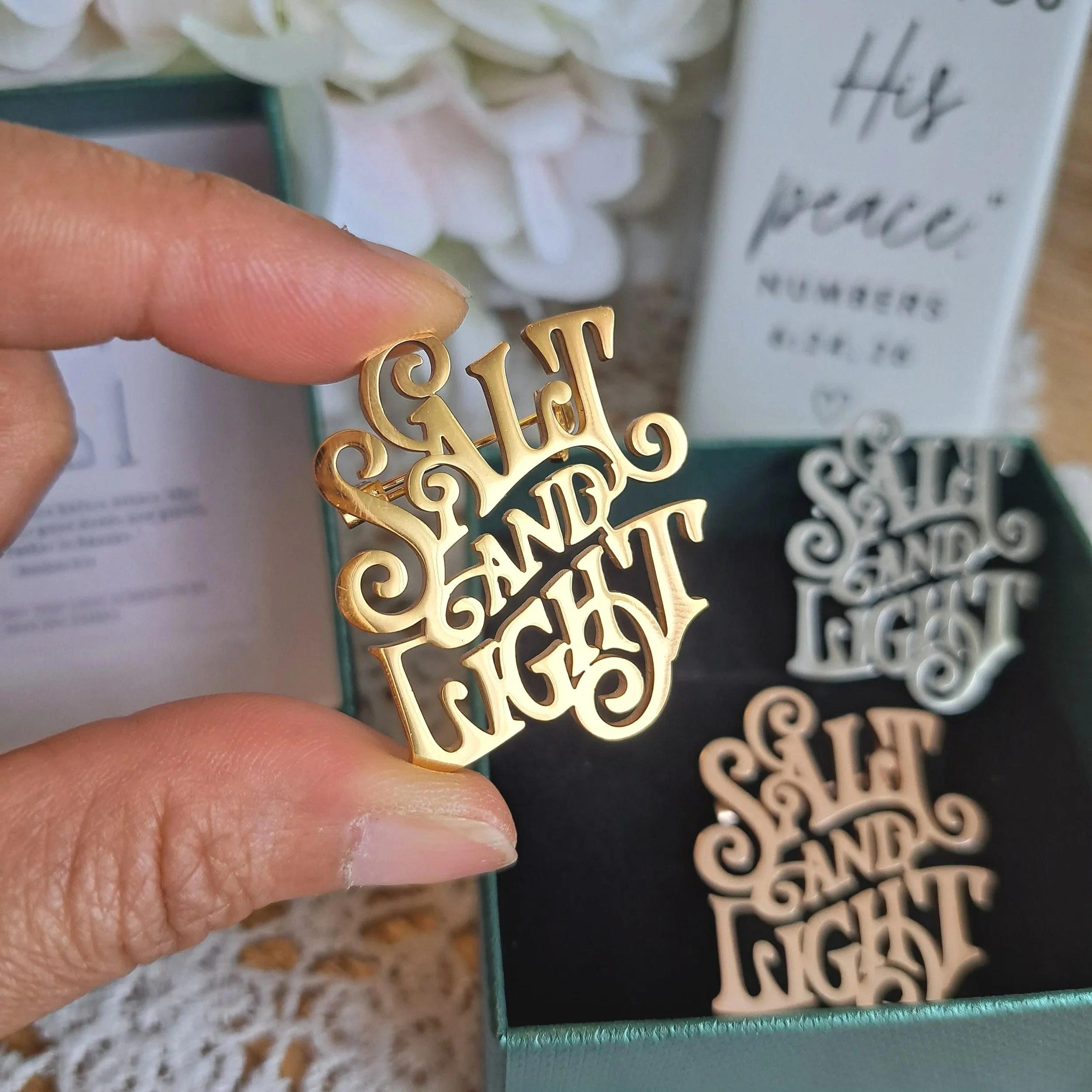 Salt and Light Stainless Steel Brooch