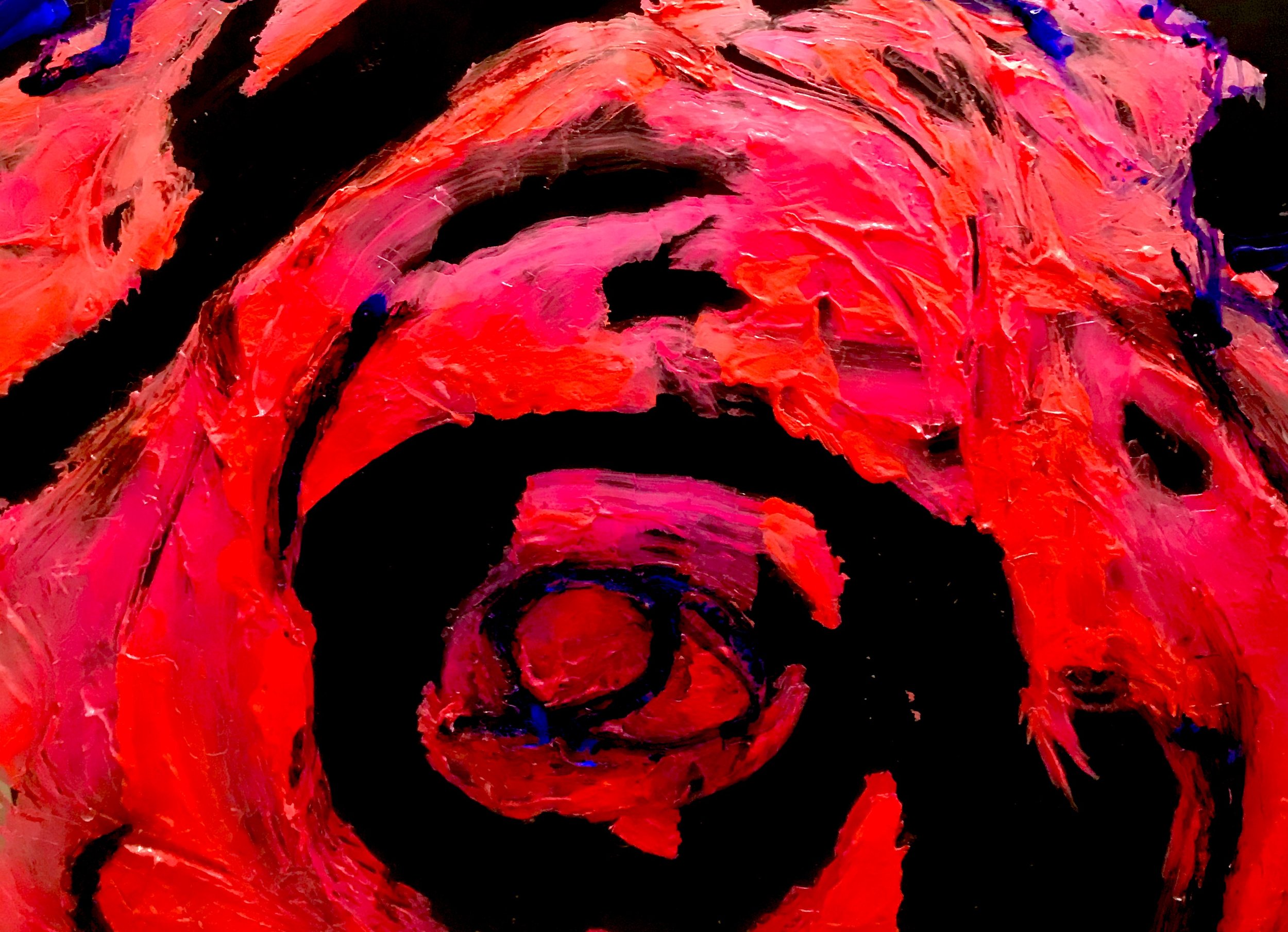 Rosa Efimera #1, 2021, Acrylic with gesso on mirror - 16 x 17 in.