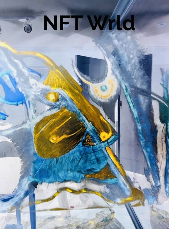 Ephemeral Luminous, 2021, watercolor/ gesso on mirror - 65.5 x 42 in.