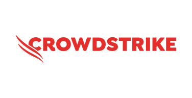 CrowdStrike logo in red text with stylized swoosh design.