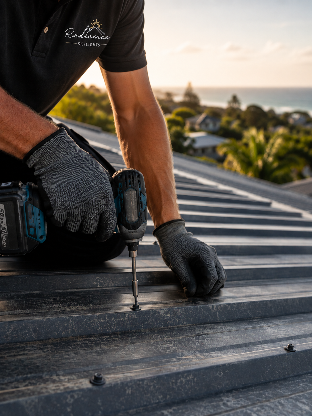 Metal roof and screws with maintenance.