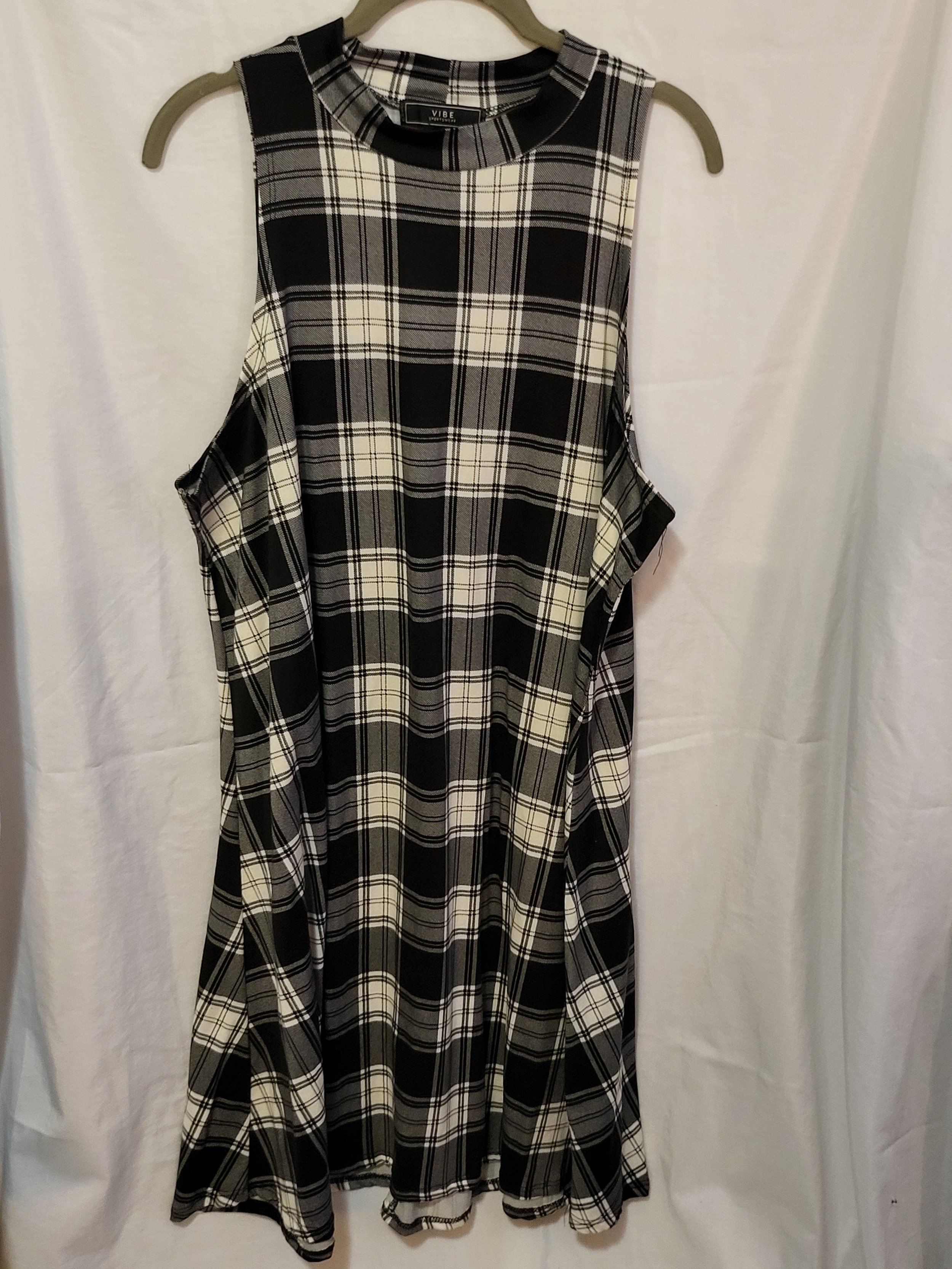 Womens Plaid Tank Dress- 1X