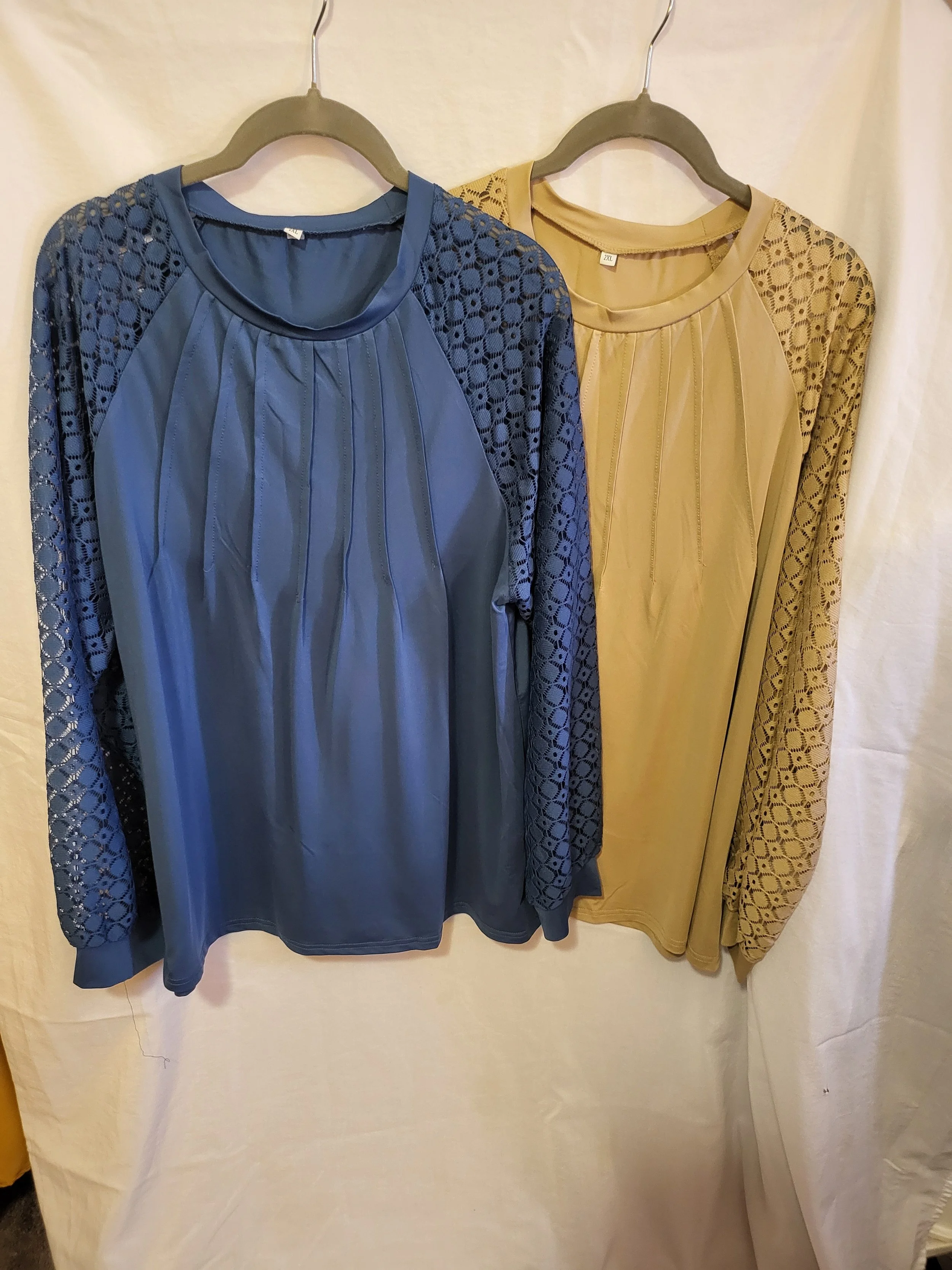 Womens 2 for 1 Long Sleeve Dress Shirts- 2XL