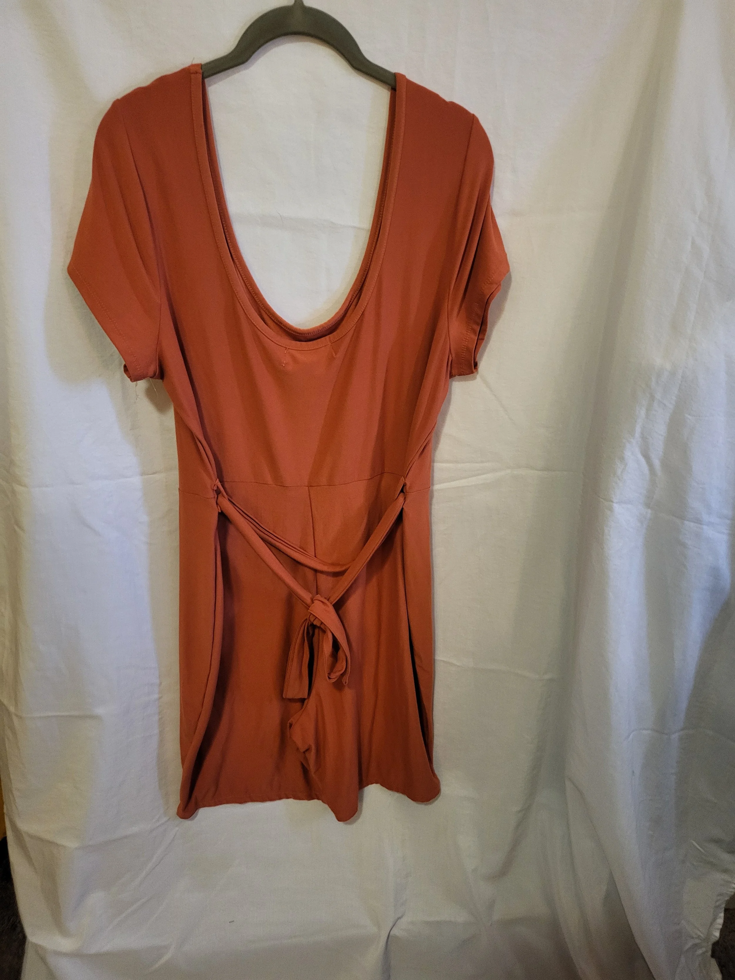 Brand New Scoop Neck Orange Romper- 2X
