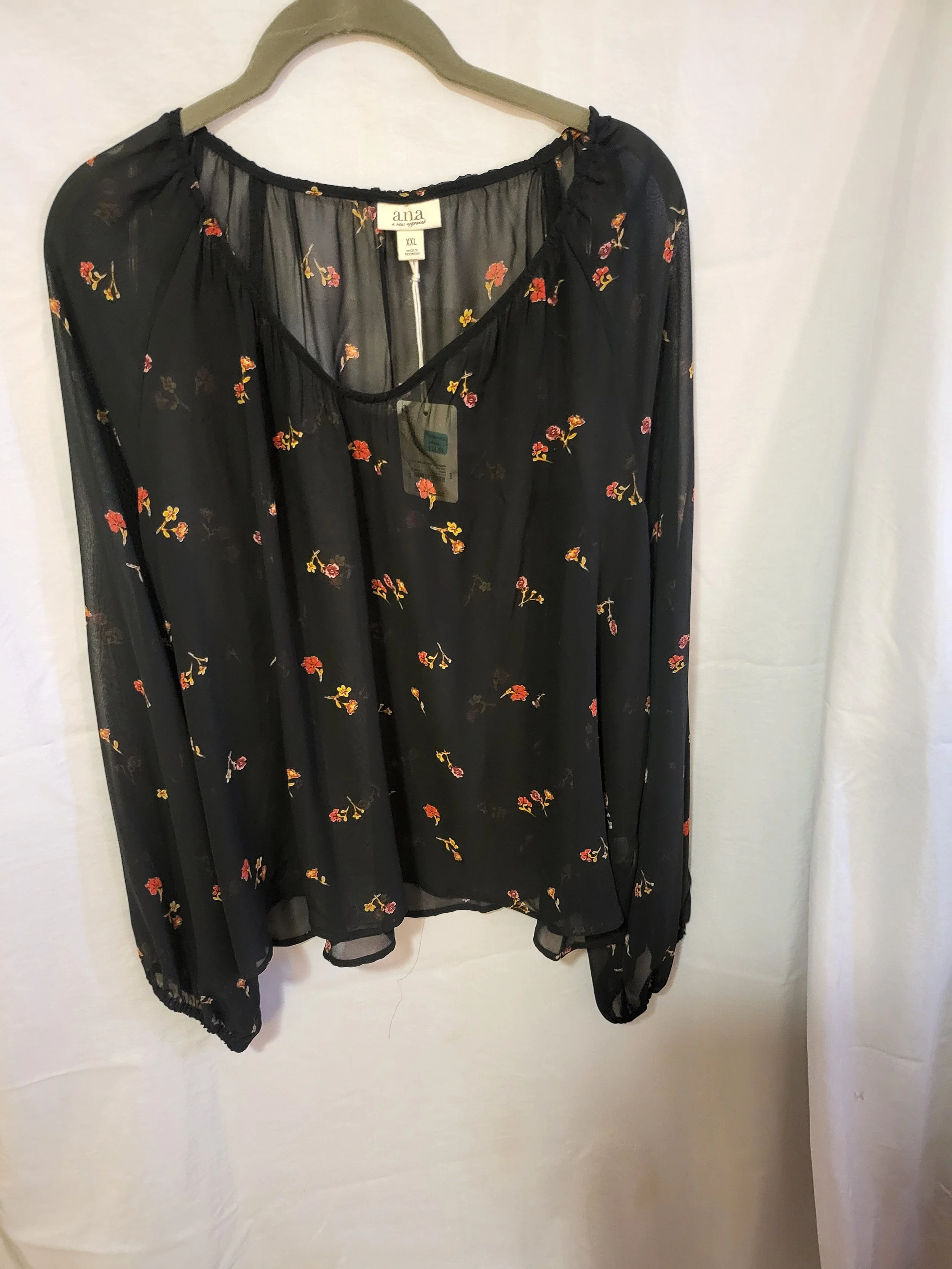 Brand New Floral Print Sheer Shirt- XXL