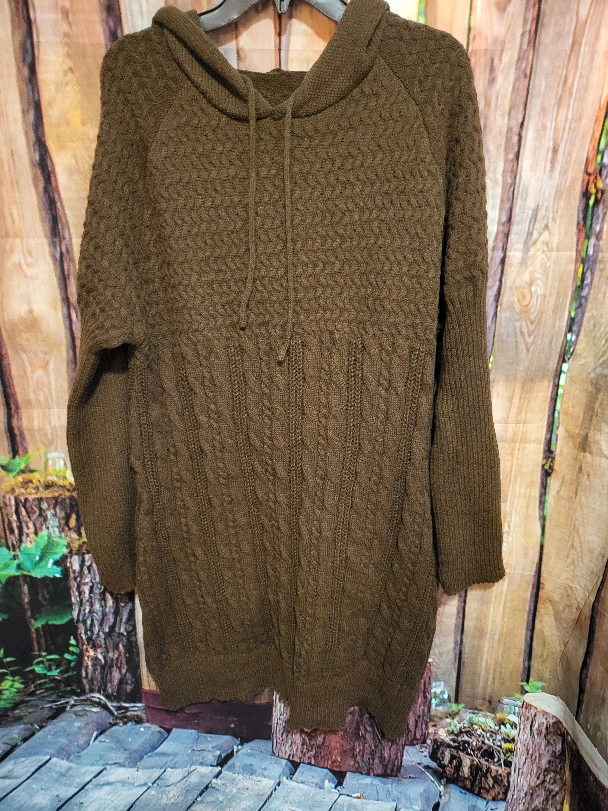 Womens Hooded Sweater Dress- 2XL