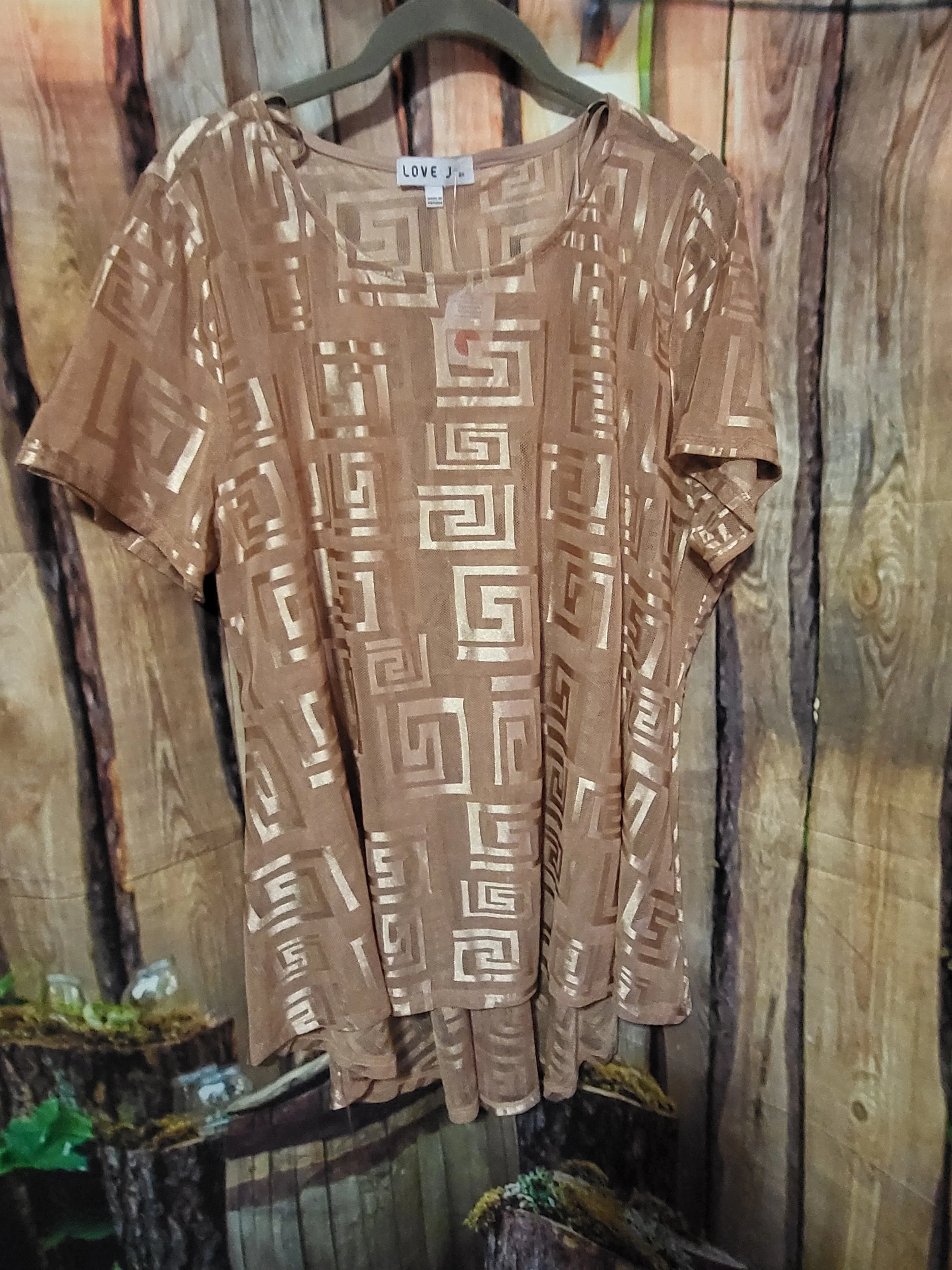 Brand New Womens Sheer Short Sleeve Shirt- 2X