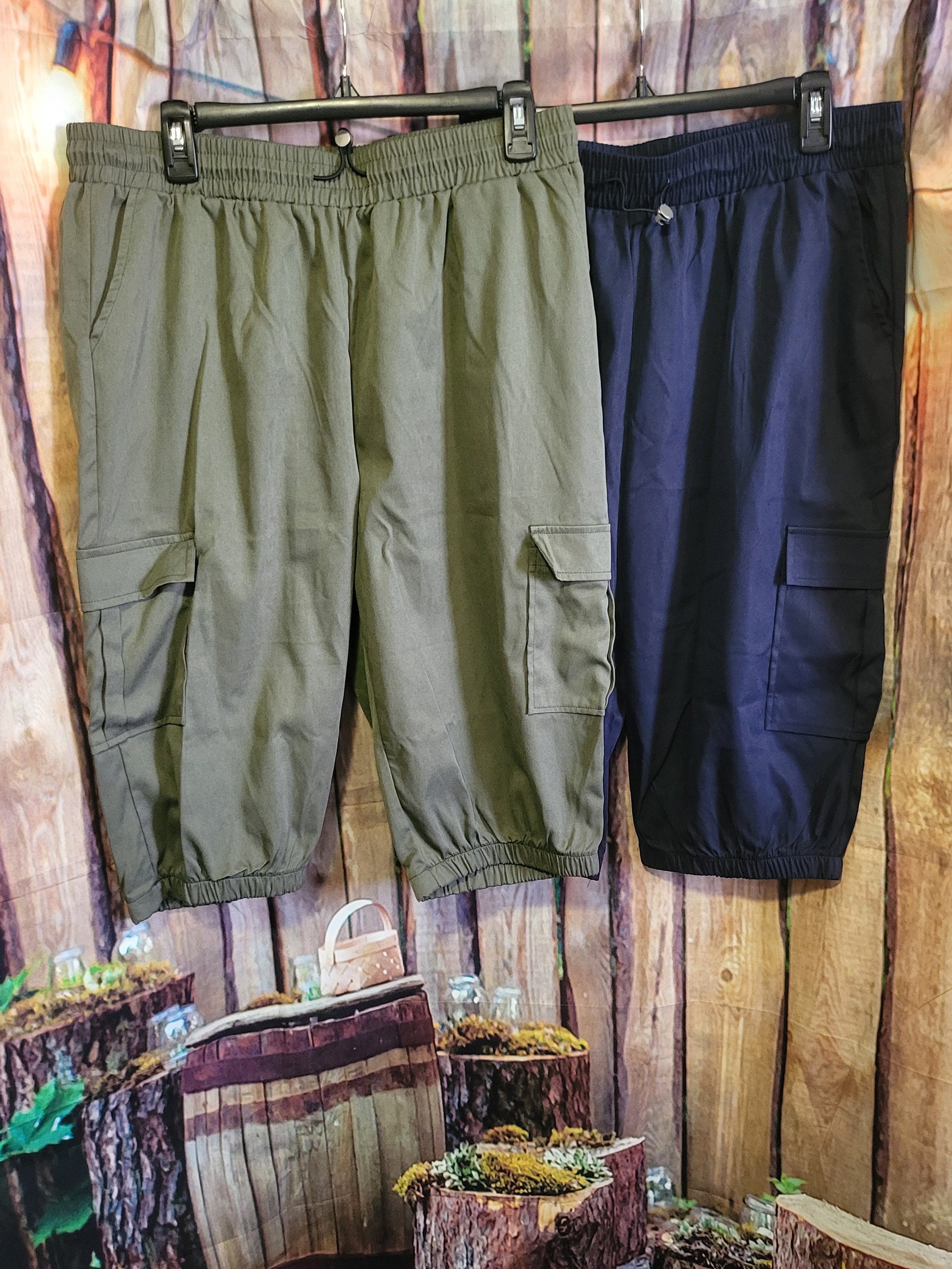 Womens Cargo Jogger Capris Set of 2- XXL