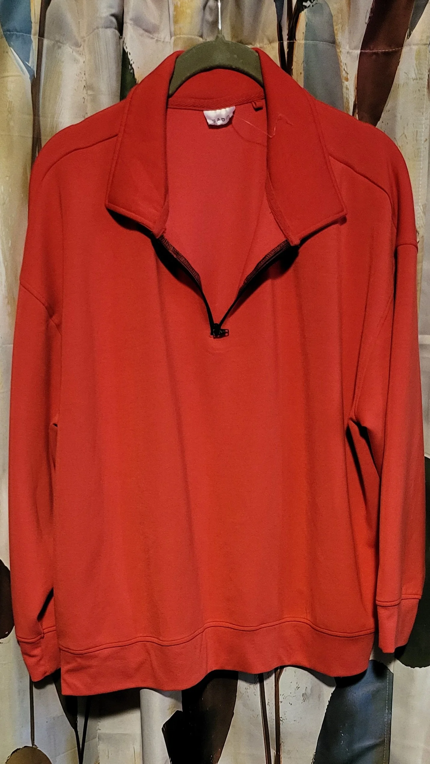 Womens Long Sleeve Half Zip Shirt- XL