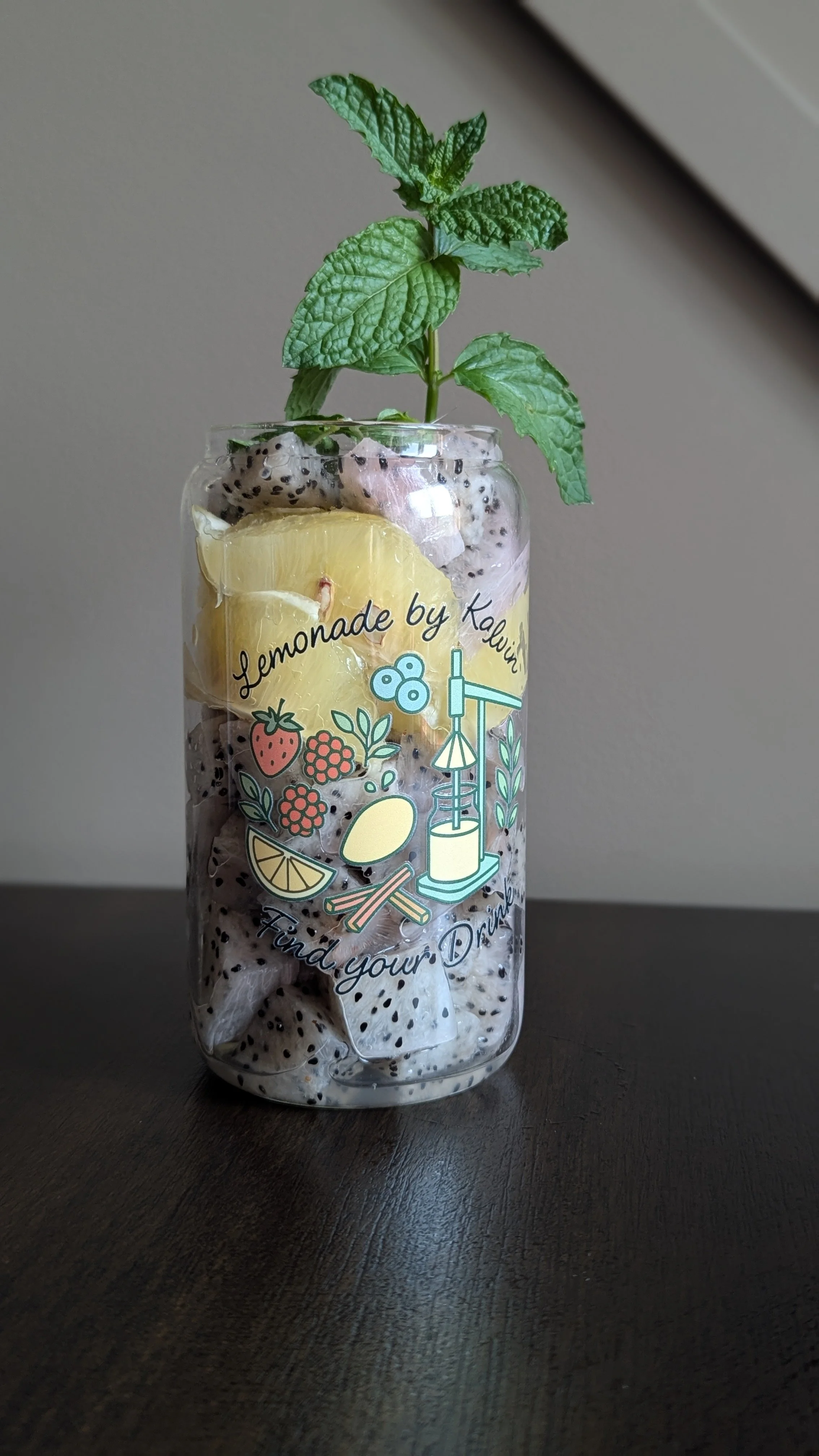 Dragon Fruit Mint Lemonade