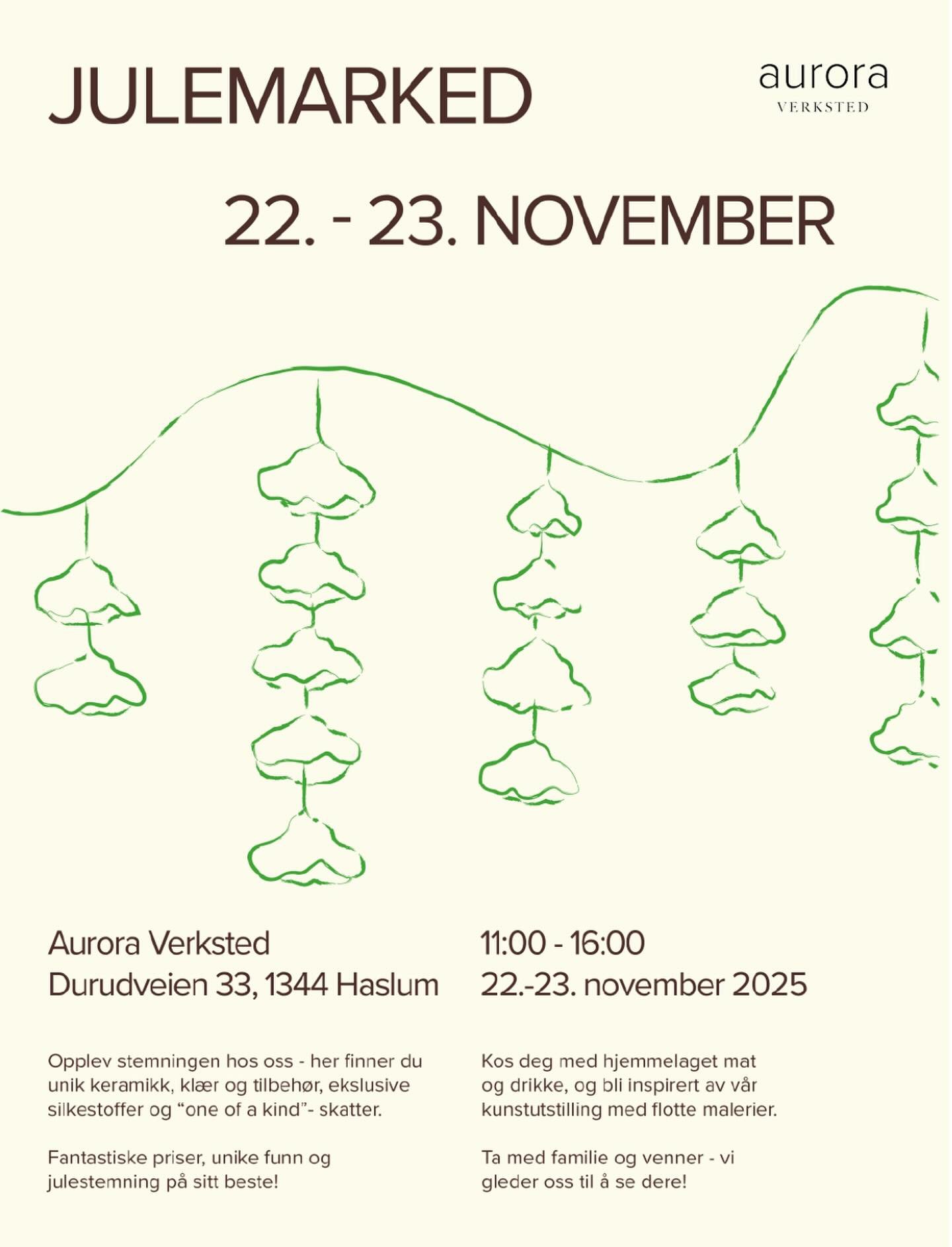 Vi teller ned dagene til &aring;rets MAGISKE julemarked p&aring; verkstedet🤍🤍🎄