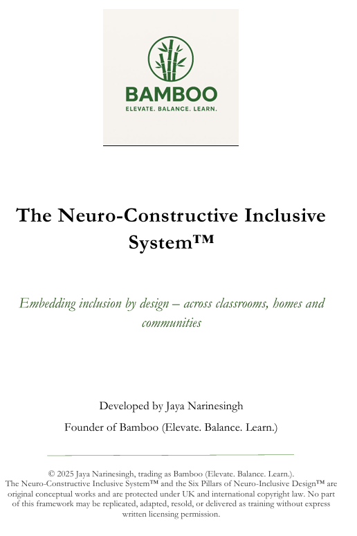The Bamboo Neuro-Constructive Inclusive System™  A structured approach to inclusion that looks beyond access alone.