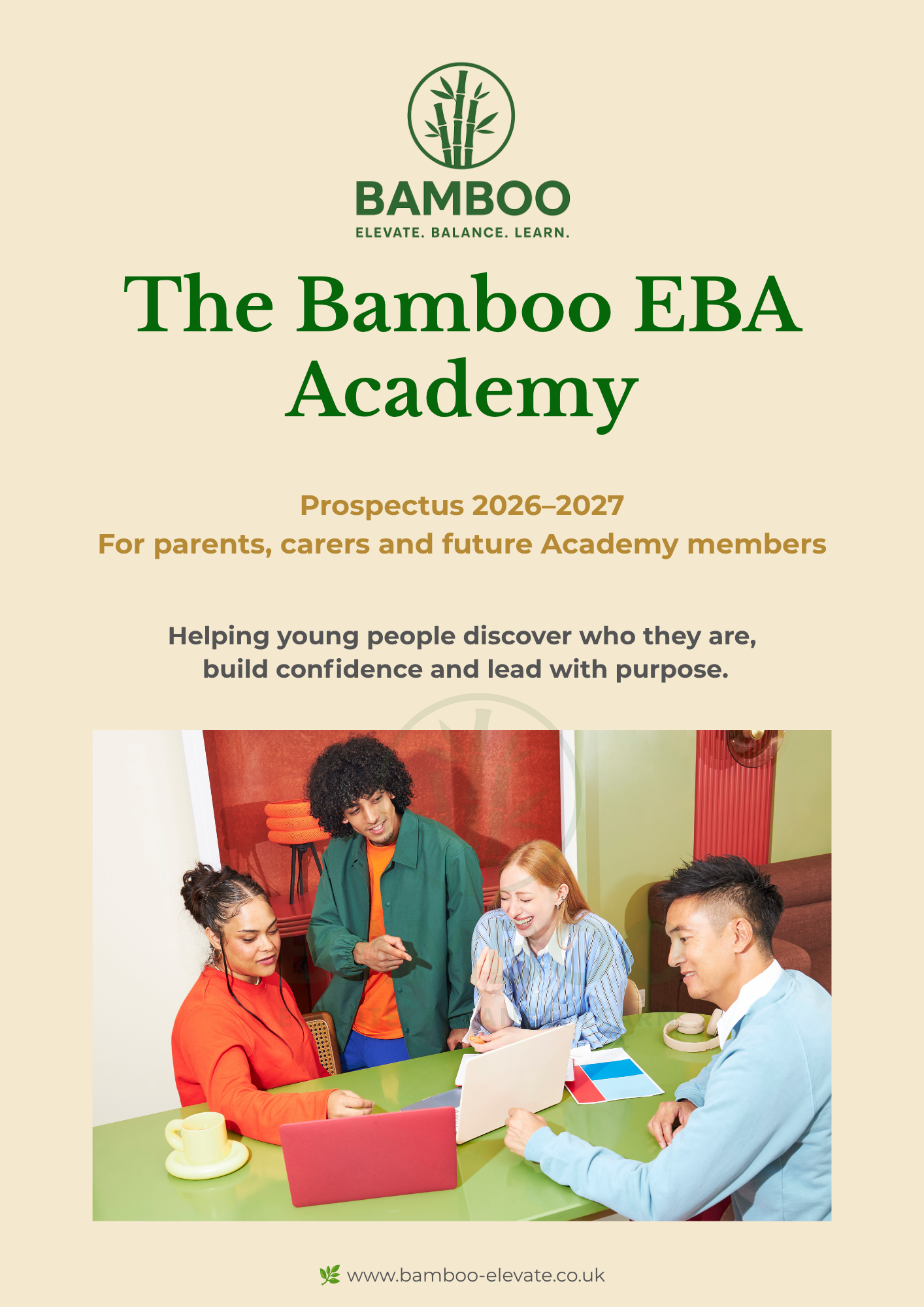 Front Cover of the Bamboo EBA Academy Prospectus Digital Download