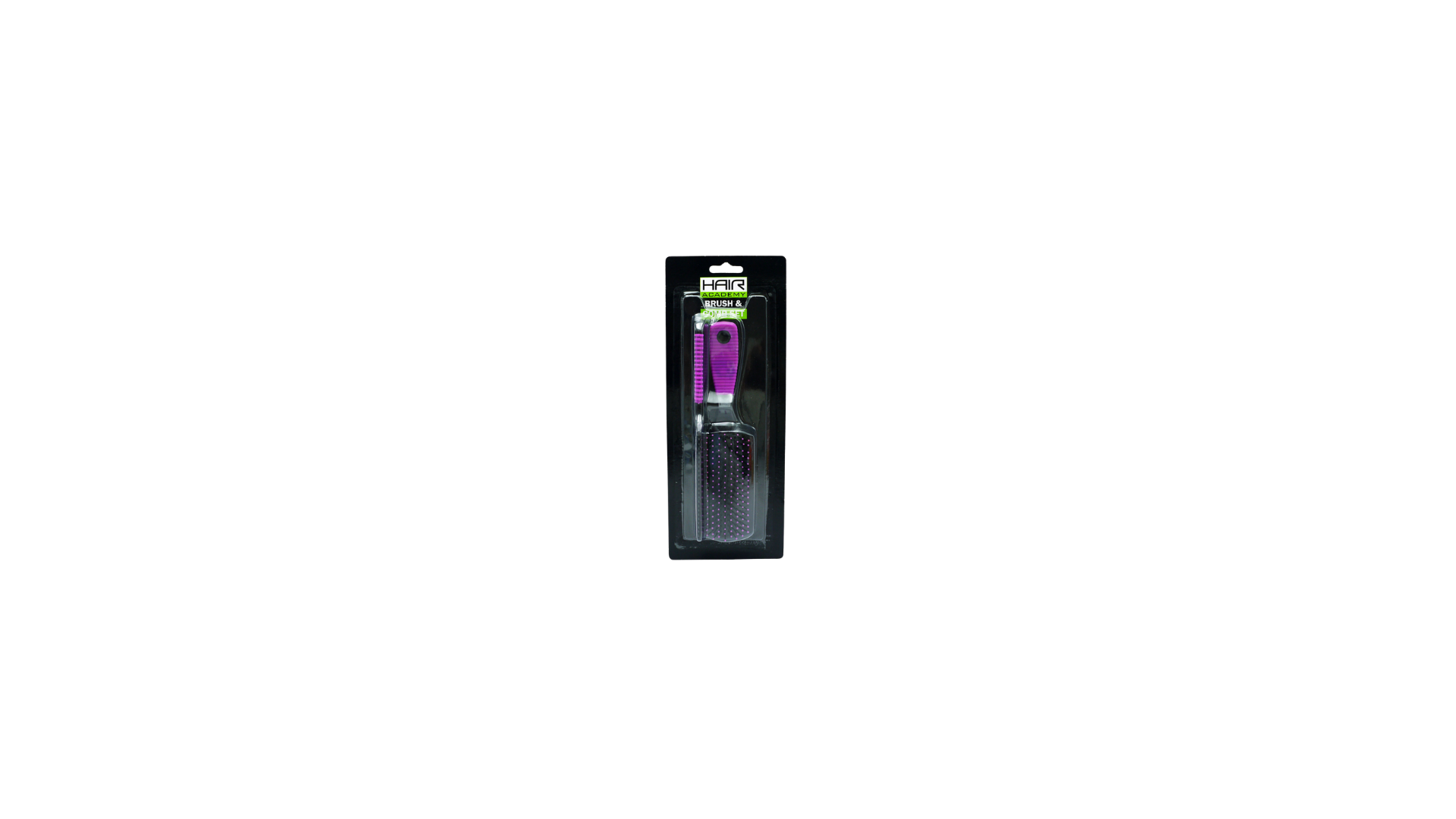 HAIR ACADEMY HAIR BRUSH & COMB SET OBLONG