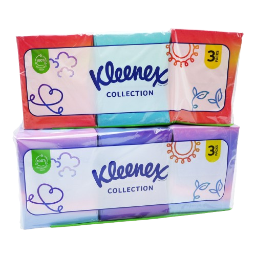 KLEENEX TISSUES COLLECTION ASSTD DESIGNS 3PK
