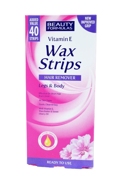 BEAUTY FORMULAS VITAMIN E WAX STRIPS LEGS&BODY