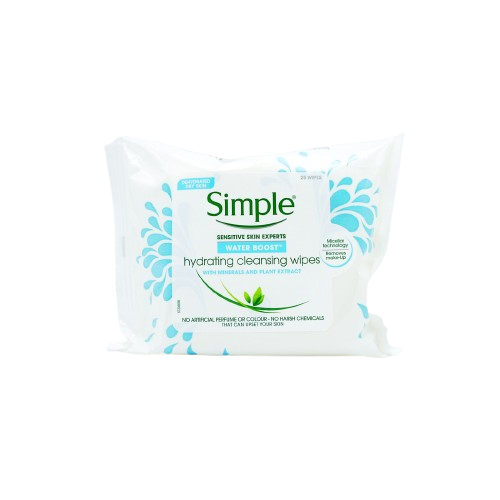 SIMPLE CLEANSING FACIAL WIPES WATER BOOST