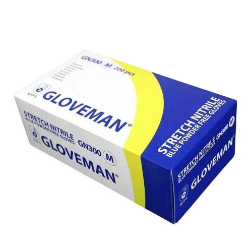 PALLET-GN300 – Gloveman Blue PF Nitrile- 200 in a box