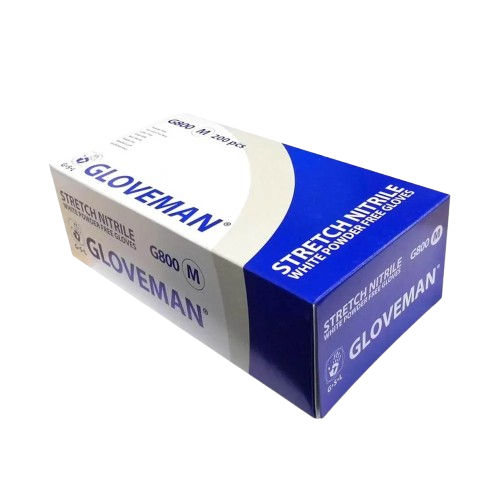 PALLET- G800 – Gloveman White PF Nitrile