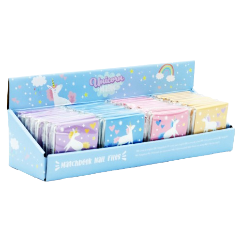 UNICORN MATCHBOX NAIL FILES IN DISPLAY