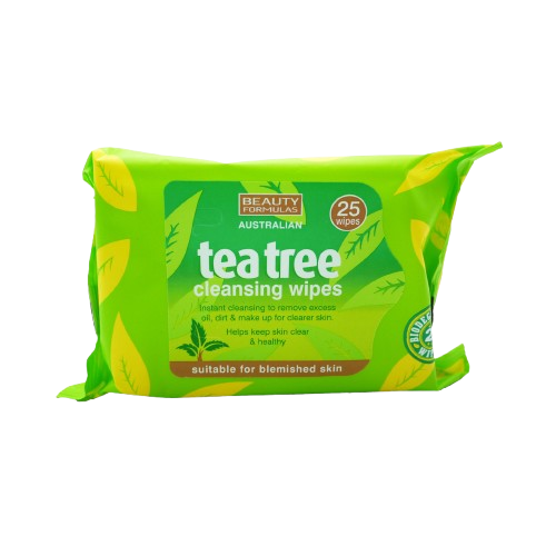 BEAUTY FORMULAS WIPES BIO TEA TREE CLEANSING