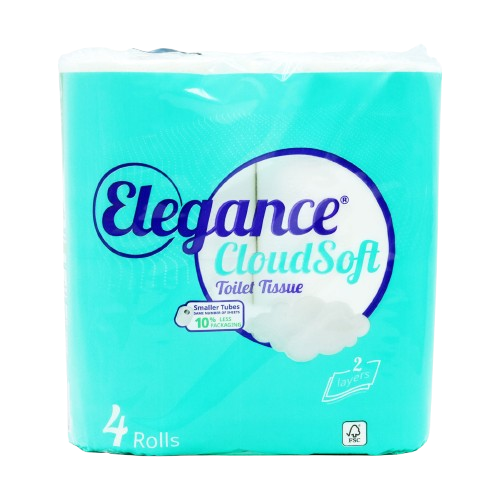 ELEGANCE TOILET TISSUE CLOUDSOFT 2PLY 4PK