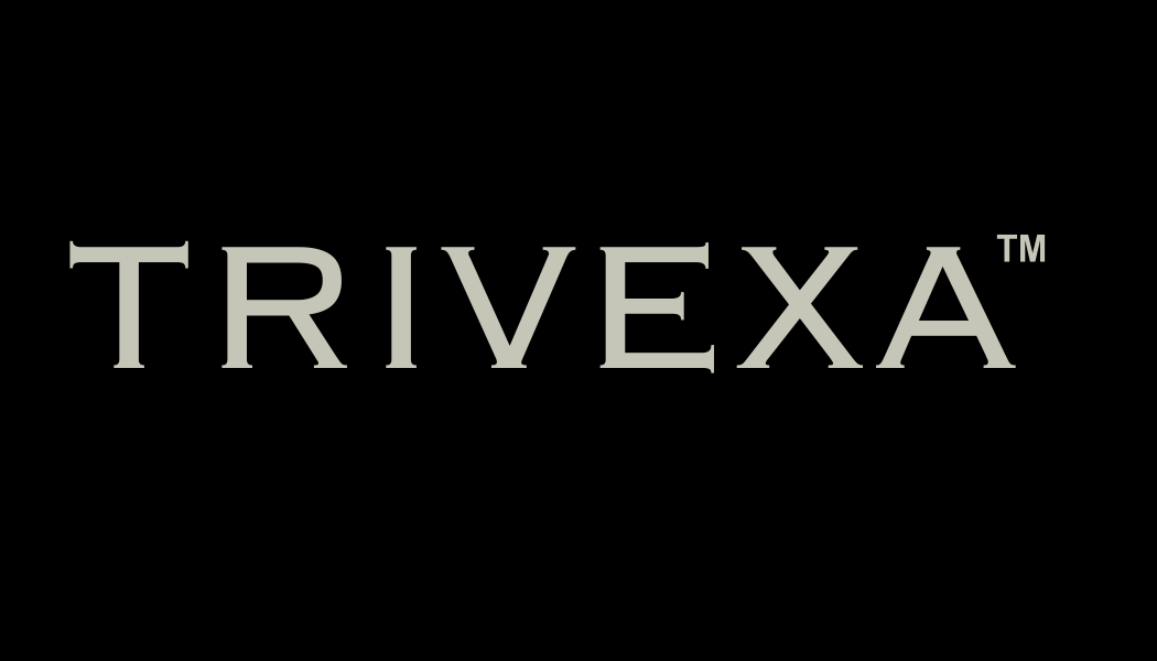 Logo avec le mot "TRIVEXA" sur fond noir.