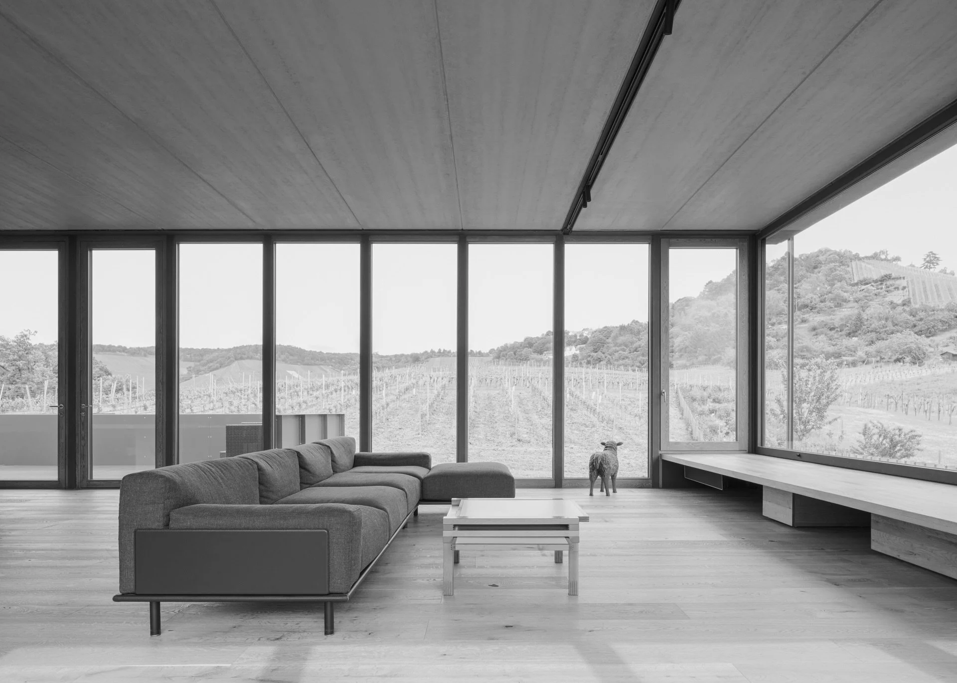 Architectural living environment integrating kitchen, landscape and spatial systems by IMHMV.