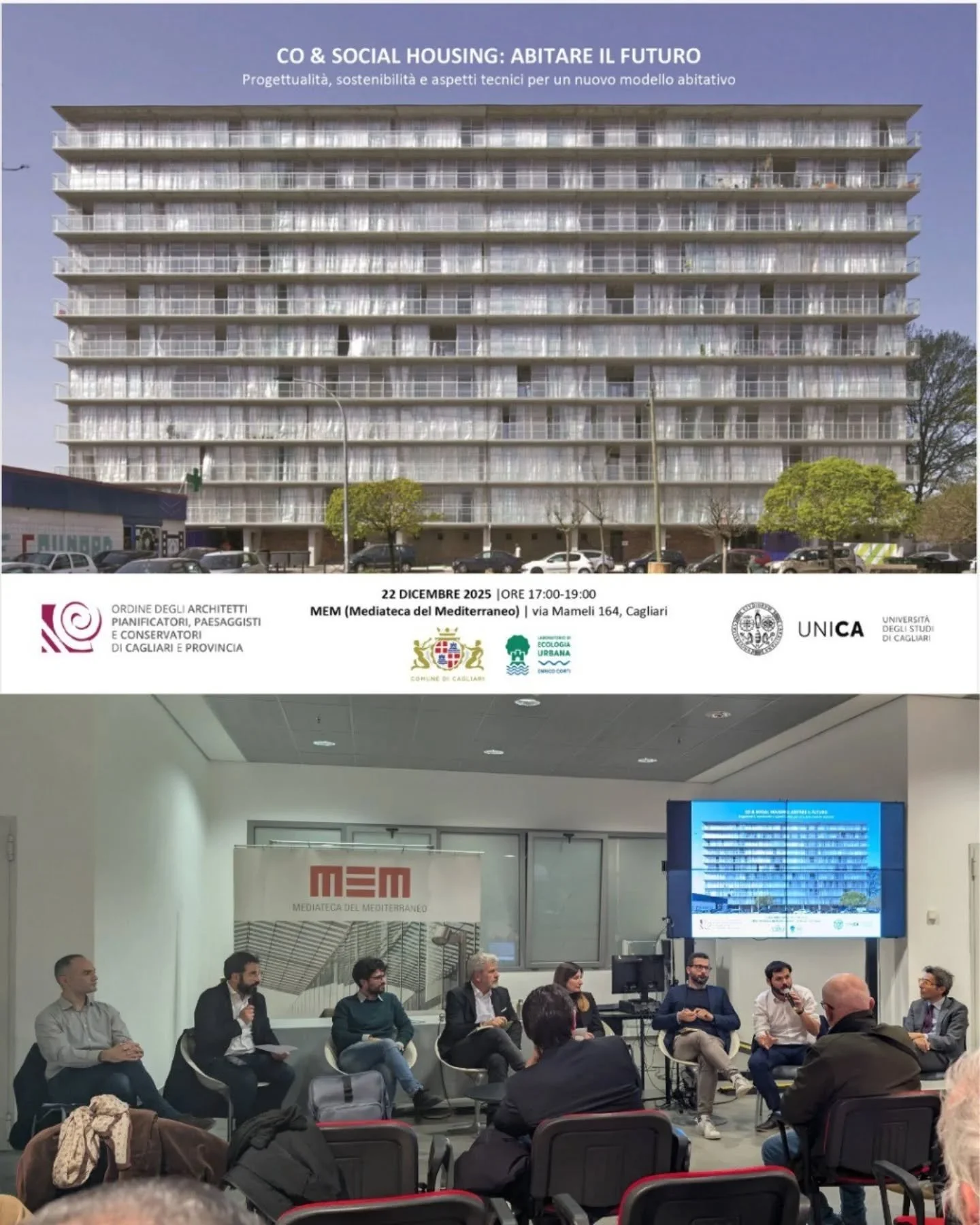 Abbiamo partecipato al seminario &ldquo;Co &amp; Social Housing: Abitare il Futuro&rdquo;, promosso dall&rsquo;Ordine degli Architetti PPC di Cagliari e Provincia, dal Comune di Cagliari e dall&rsquo;Universit&agrave; degli Studi di Cagliari &ndash; 