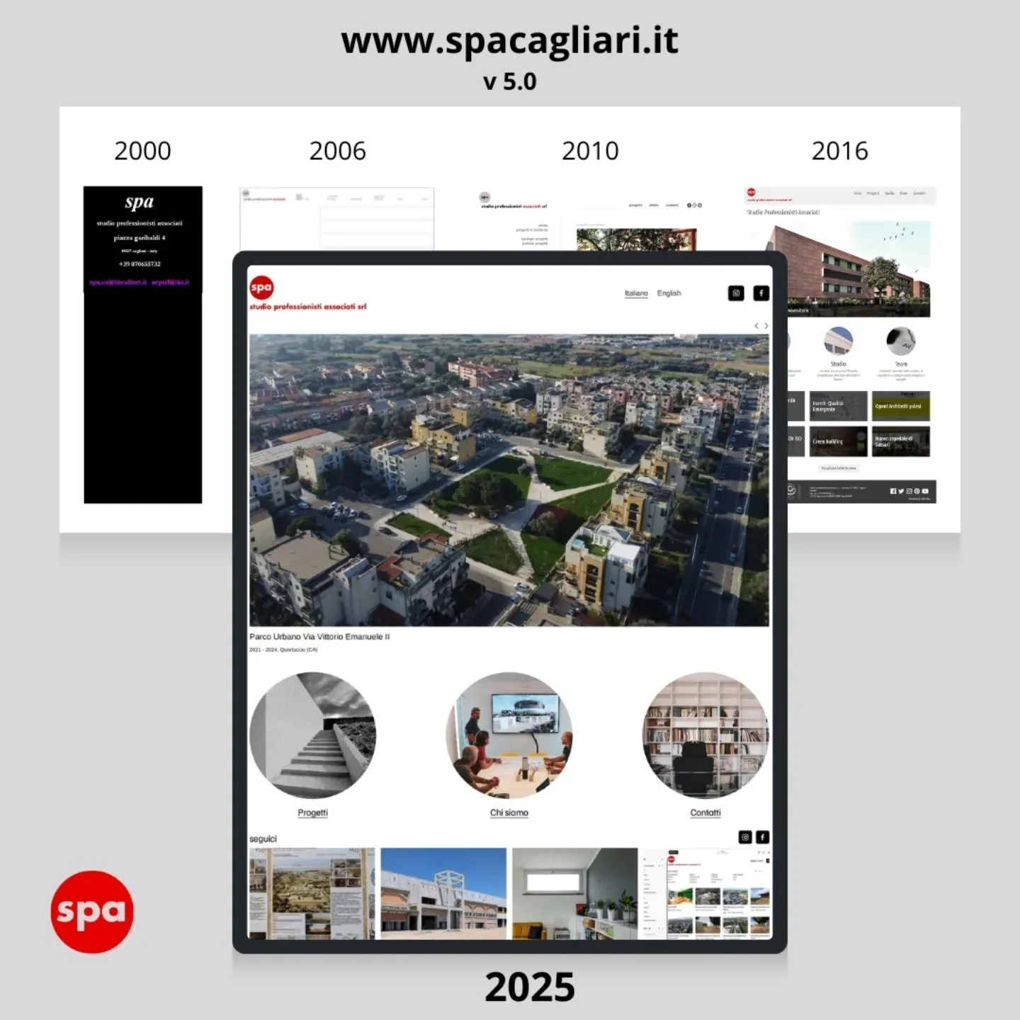 Online la versione 5.0 del nostro sito!
Dal 2000 ad oggi, ogni evoluzione racconta il nostro percorso.
Nuova veste, stessa visione architettonica.
🌐 Scoprilo su www.spacagliari.it

#architettura #studiodiarchitettura #cagliari #sardegna #architettic