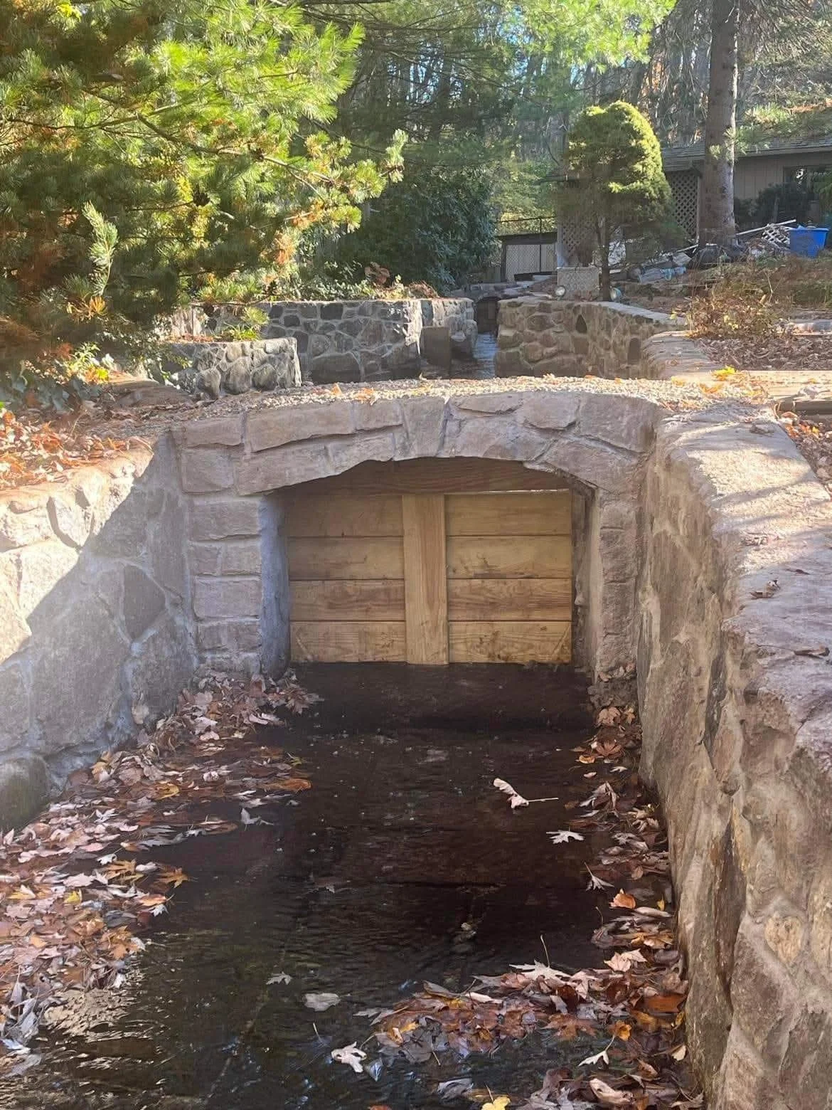 Residential Stone Lanscaping - river channel and damn.jpg