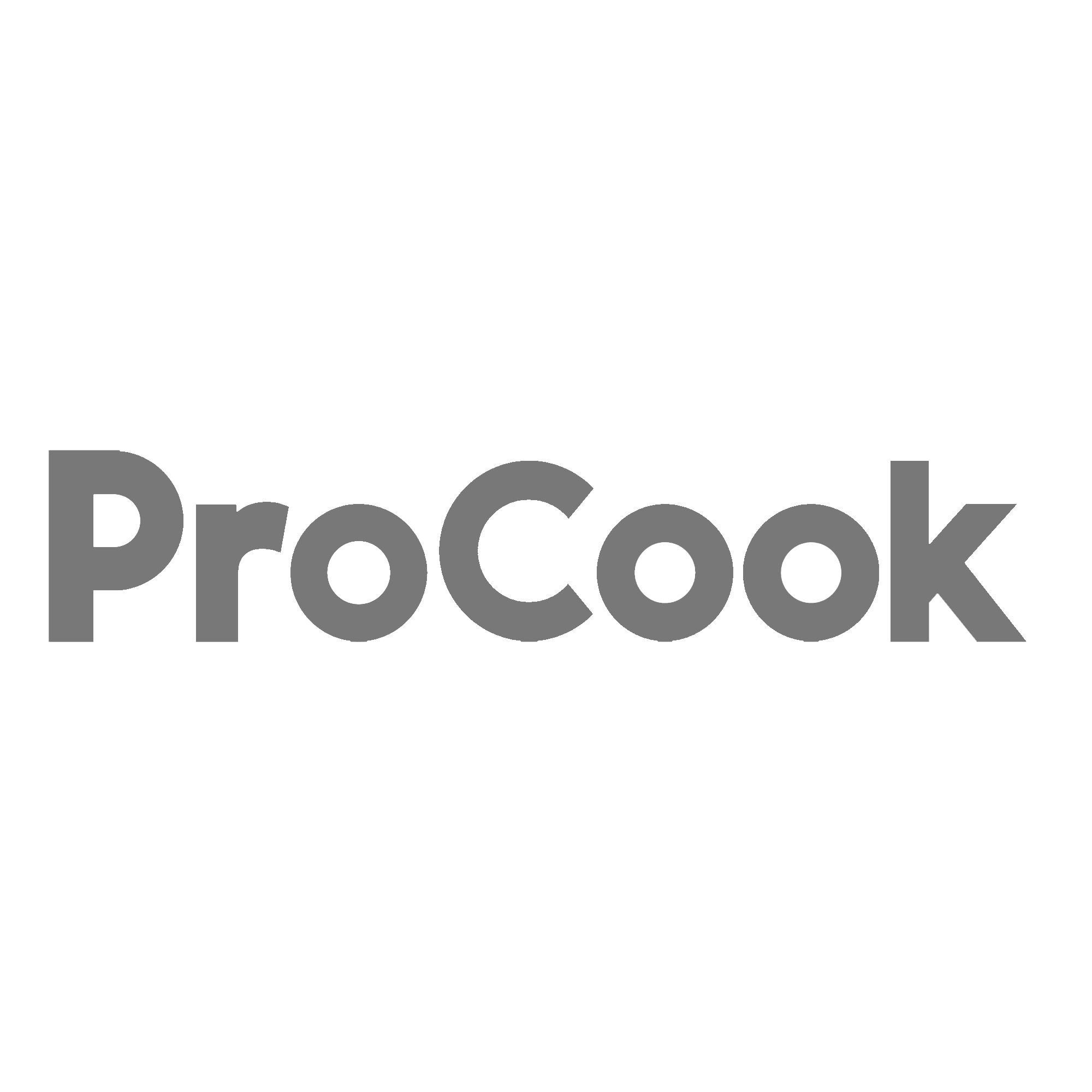 ProCook logo with black background and gray text
