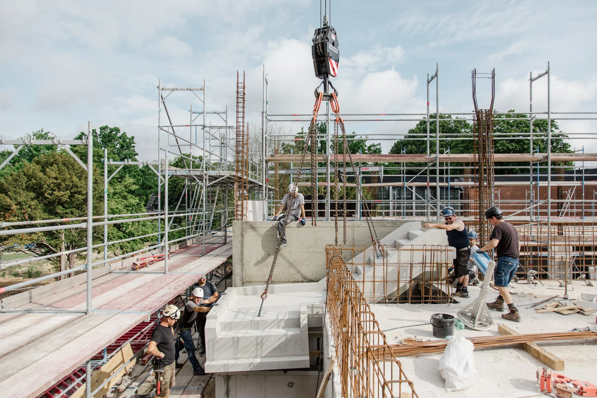 Betontreppen in Hamburg eingesetzt