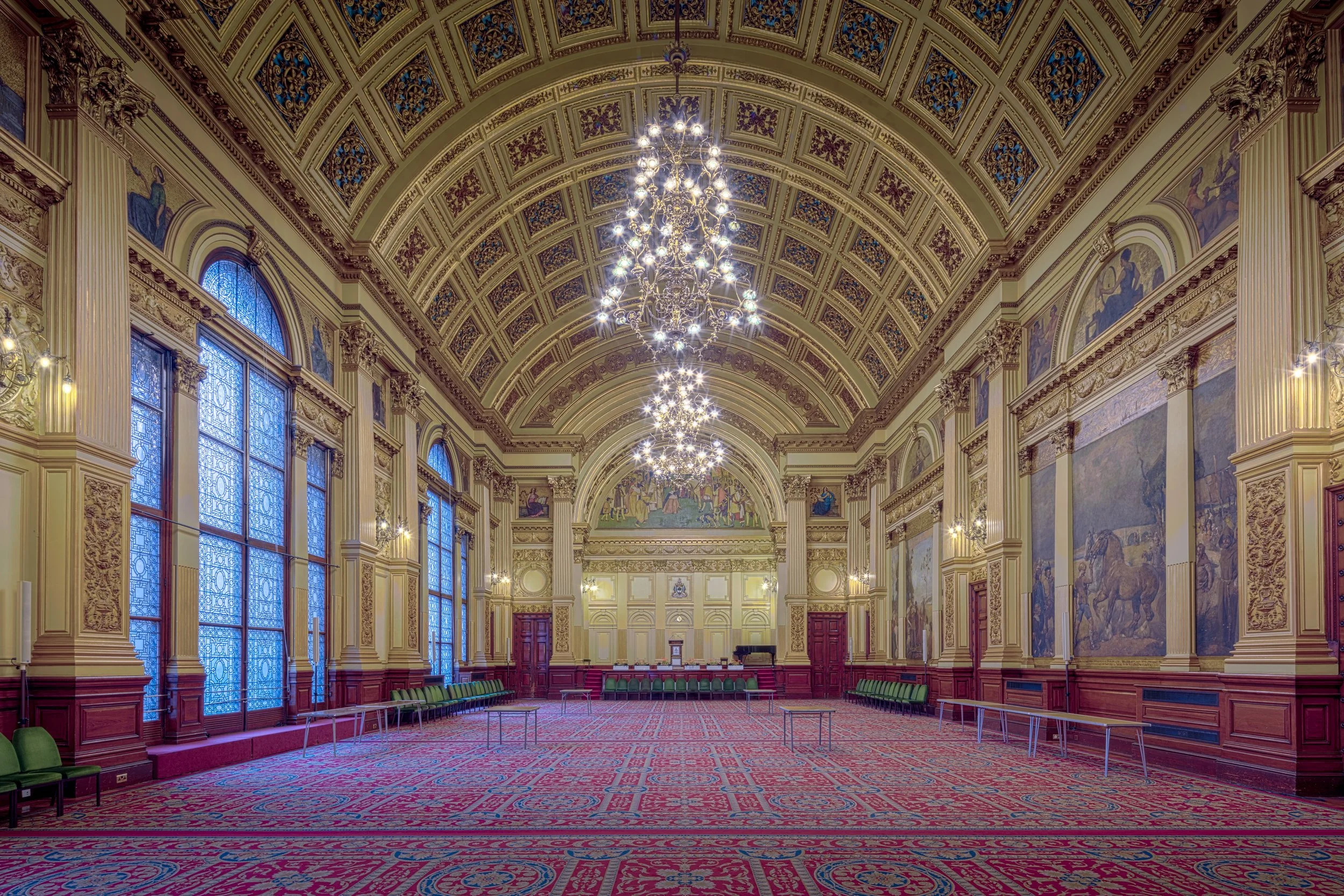Glasgow City Chambers - Banqueting Hall, Glasgow, Scotland, UK.