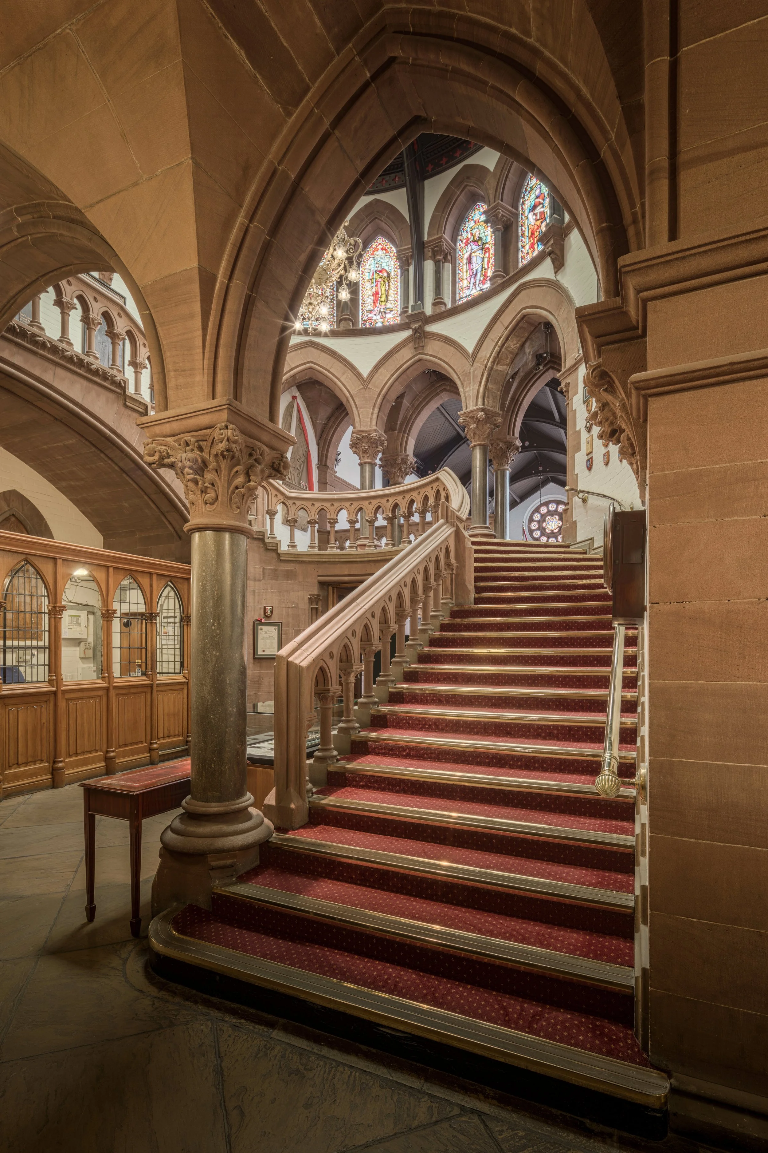 Chester Town Hall - Staircase, Chester, England, UK.