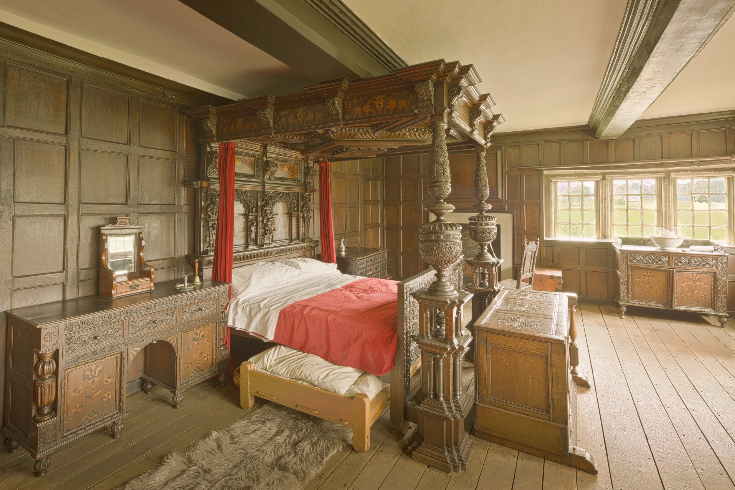 Astley Hall - Oak Bedroom, Chorley, England, UK.