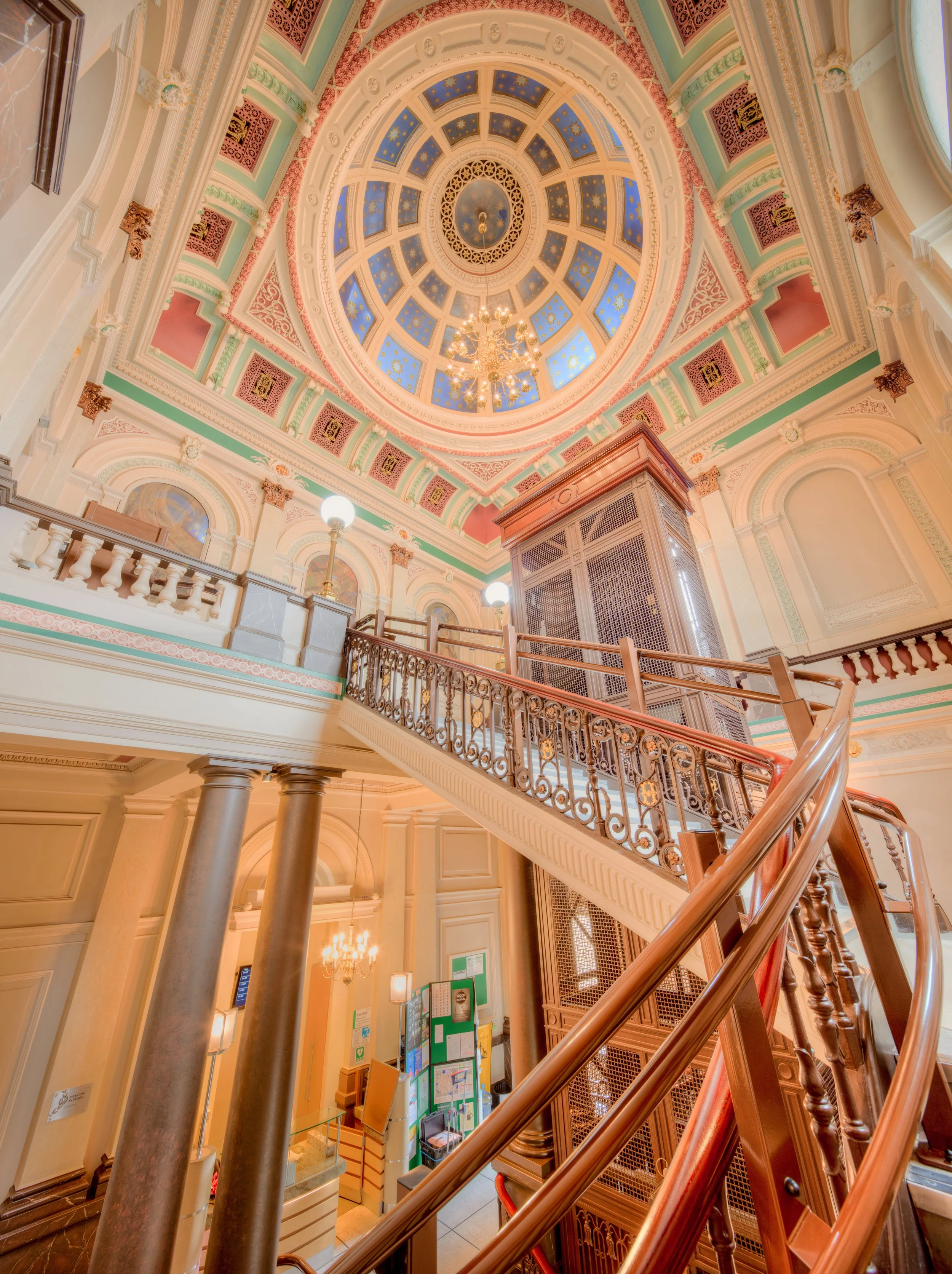 Halifax Town Hall - Staircase, Halifax, England, UK.